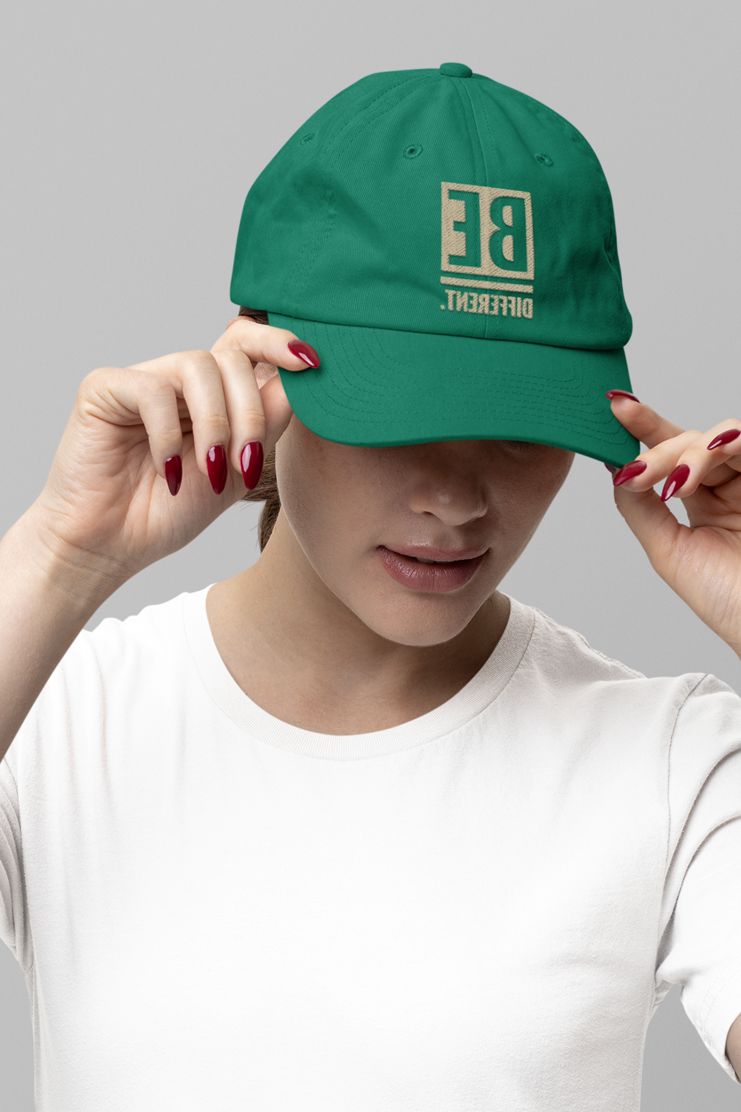 Bottle Green "Be Different" Baseball Cap - Inspirational Hat