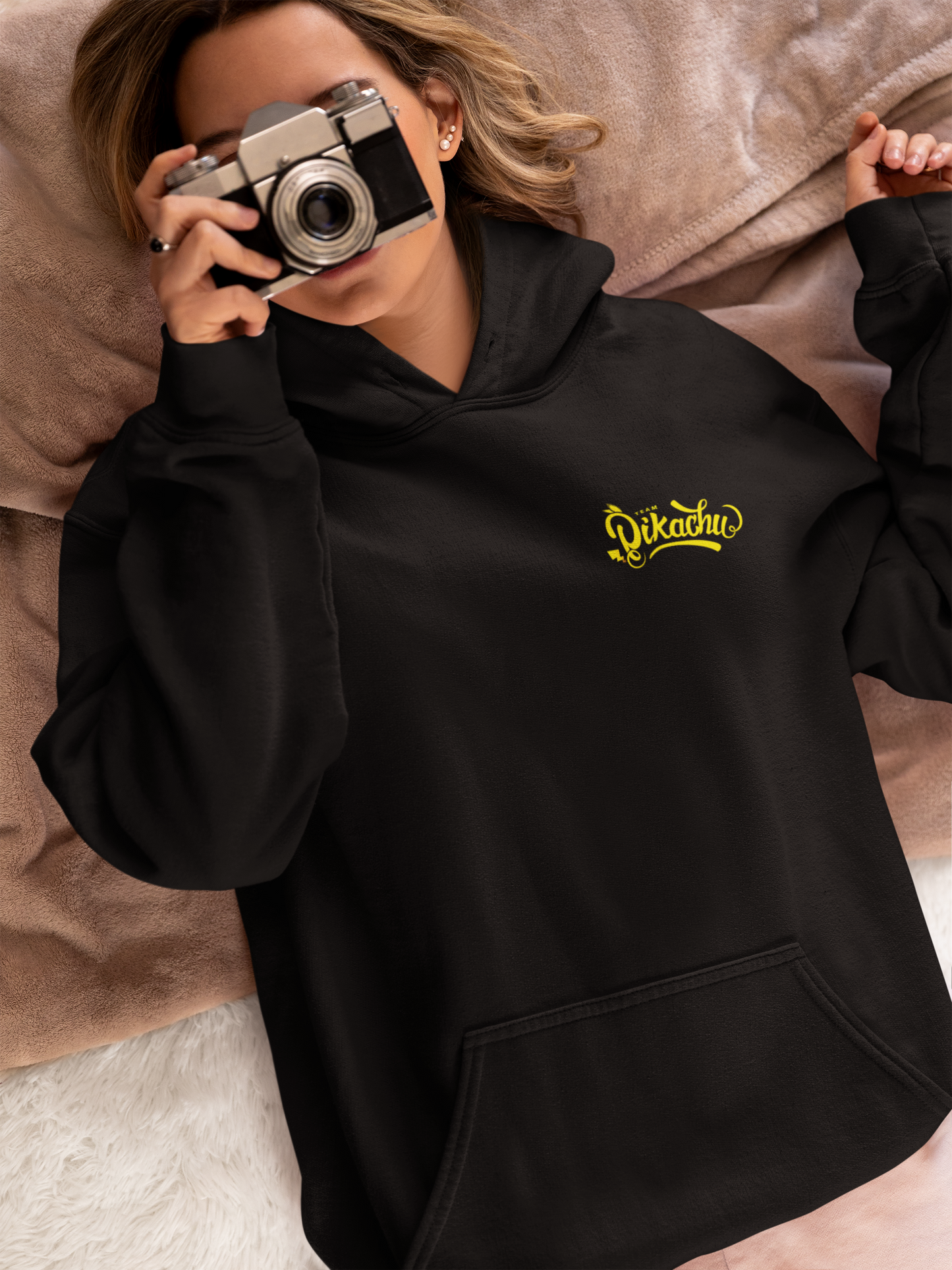 Electric Evolution: Pikachu-Inspired Black Hoodie