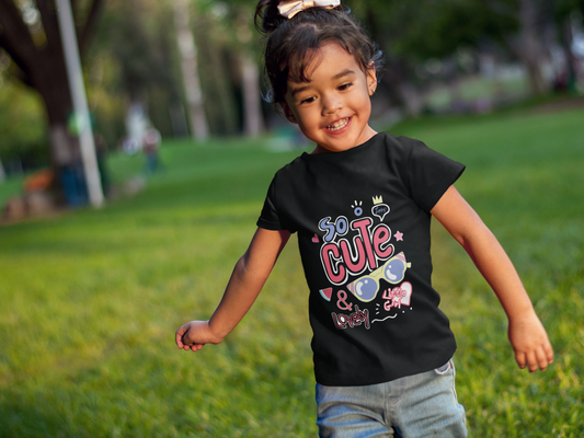 Adorable "So Cute & Lovely" Tee for Girls - 100% Cotton