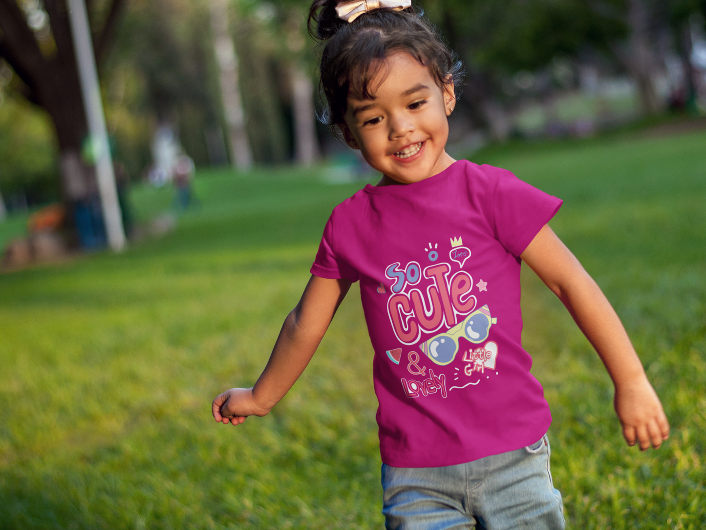 Adorable "So Cute & Lovely" Tee for Girls - 100% Cotton