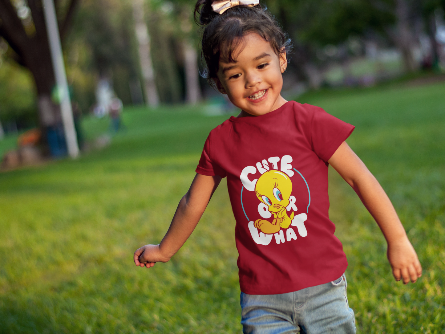 "Cute or What" Tweety Bird Tee for Girls - Soft 100% Cotton