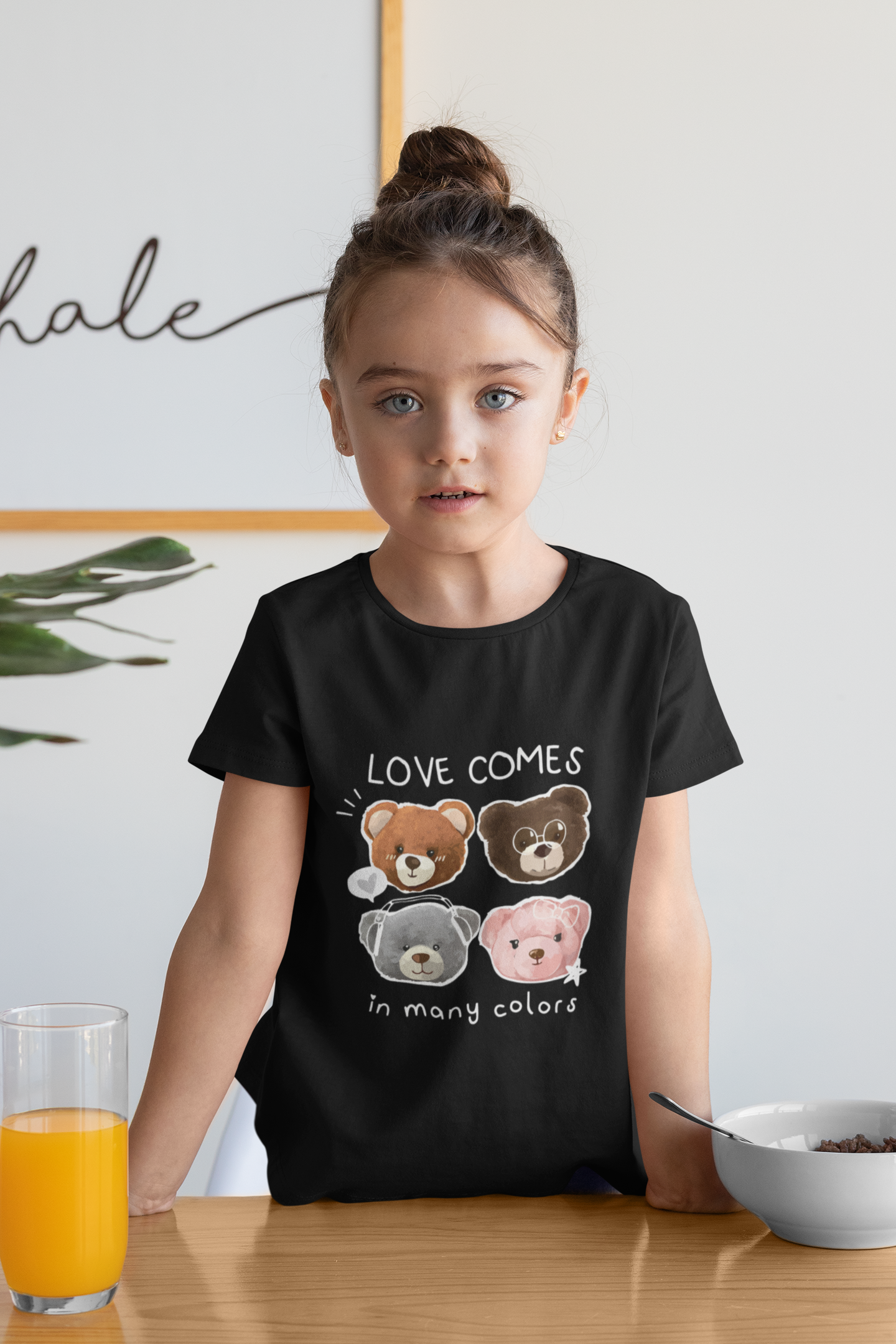 Cute Teddy Bear Graphic Tee for Kids -100% Cotton