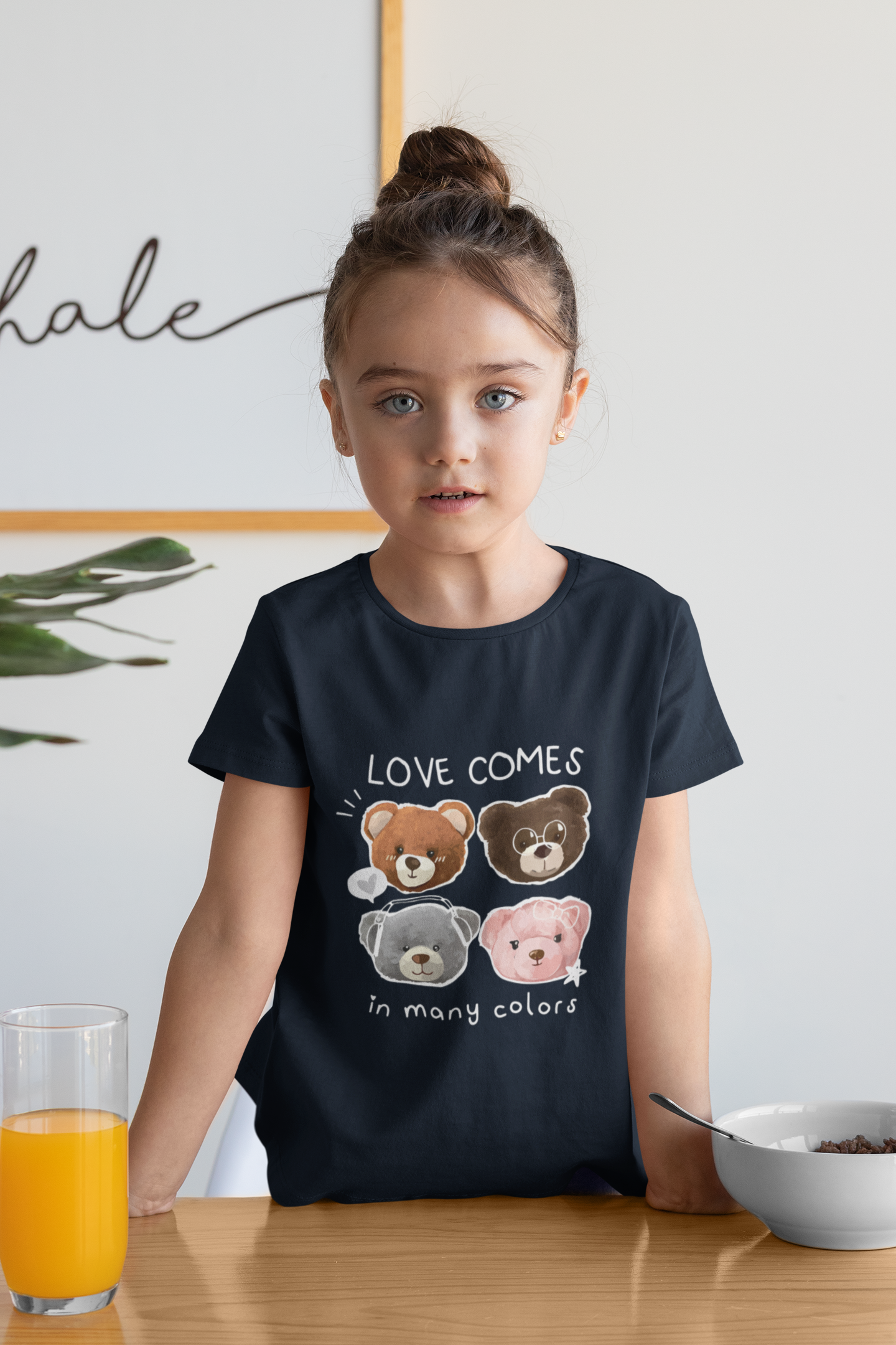 Cute Teddy Bear Graphic Tee for Kids -100% Cotton