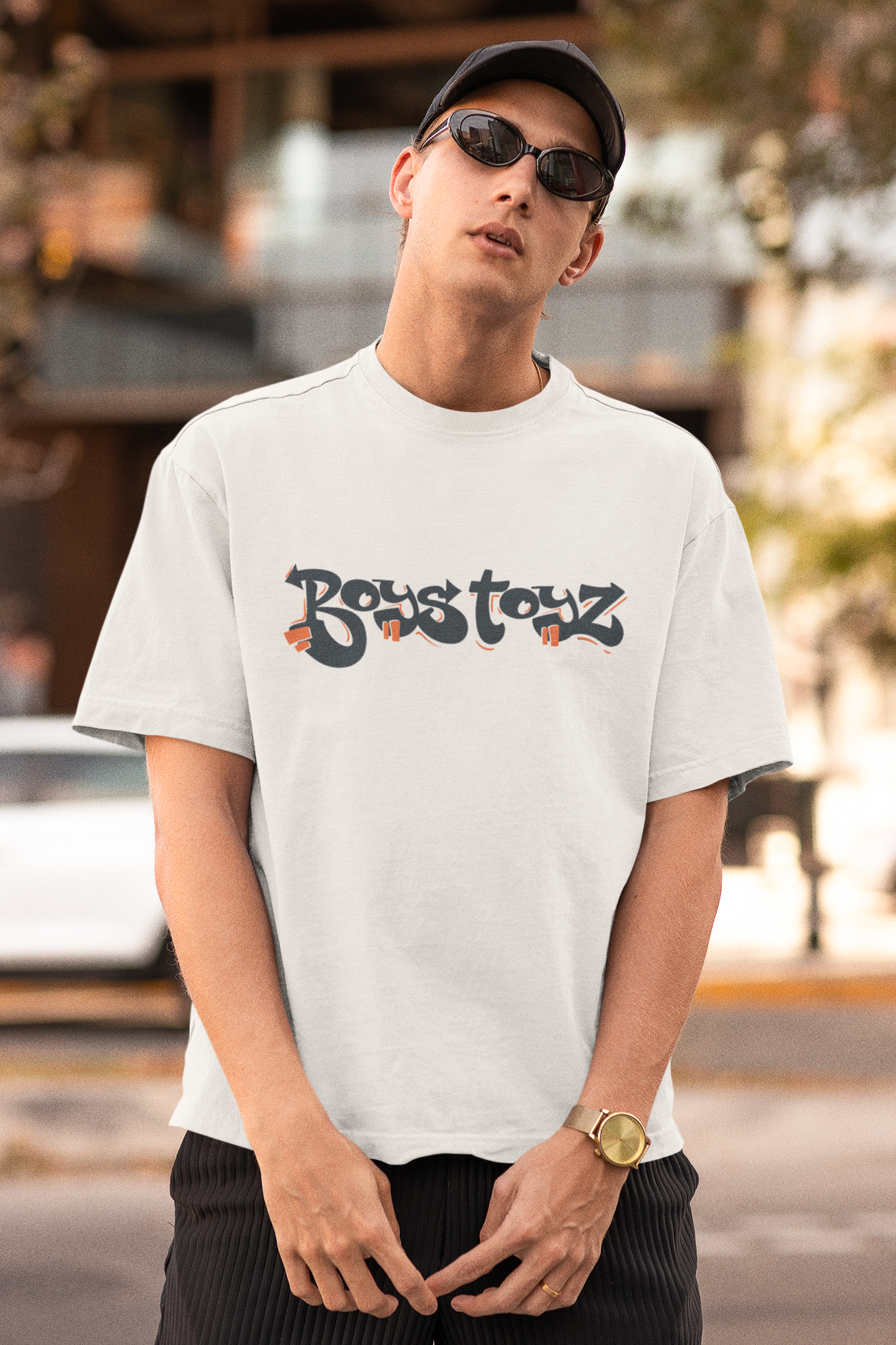 Uniquely Designed Oversized White Tee - "Boys Will Be Boys" – Comfortable & Cool