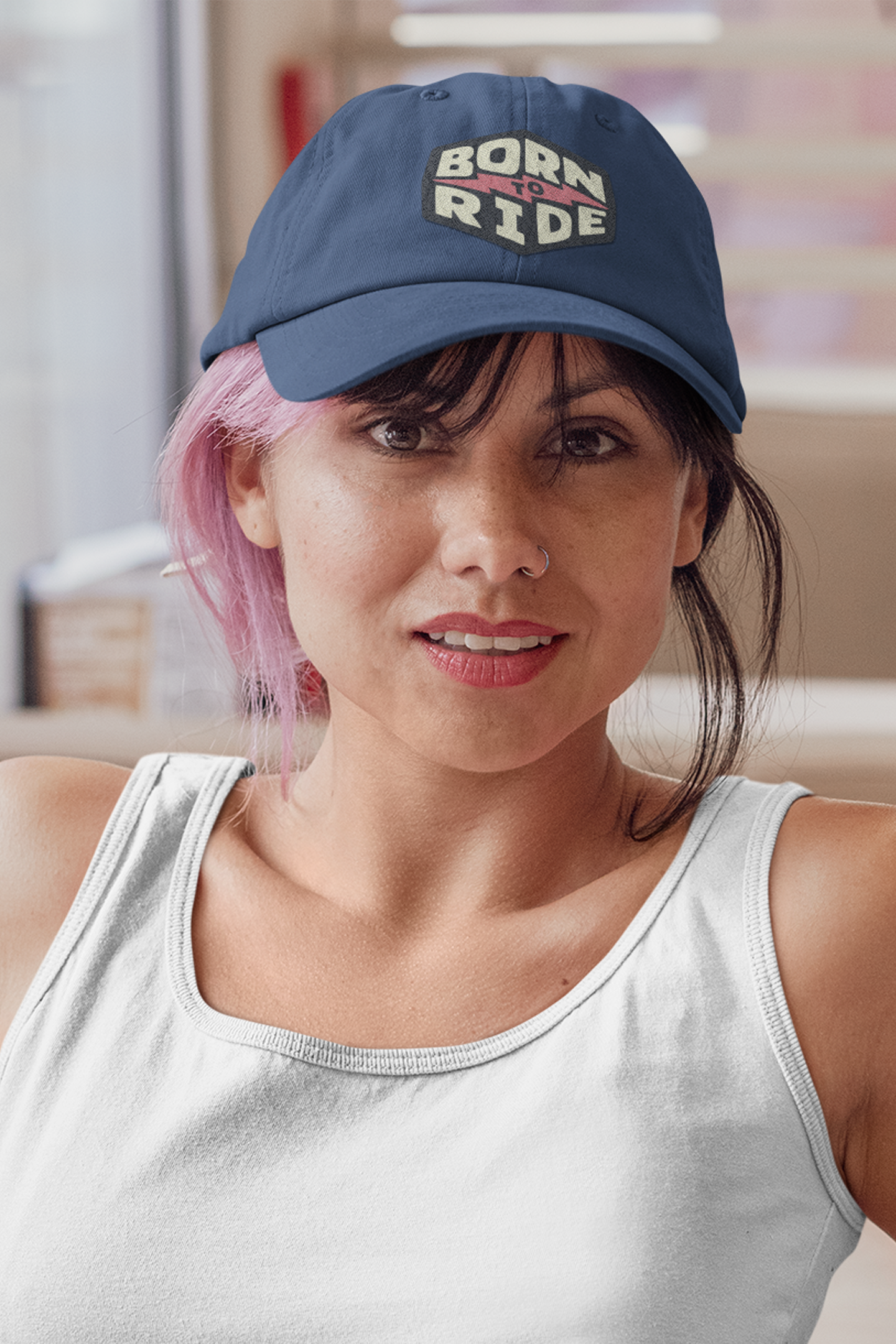 Born to Ride Cap - Stylish Navy Baseball Hat