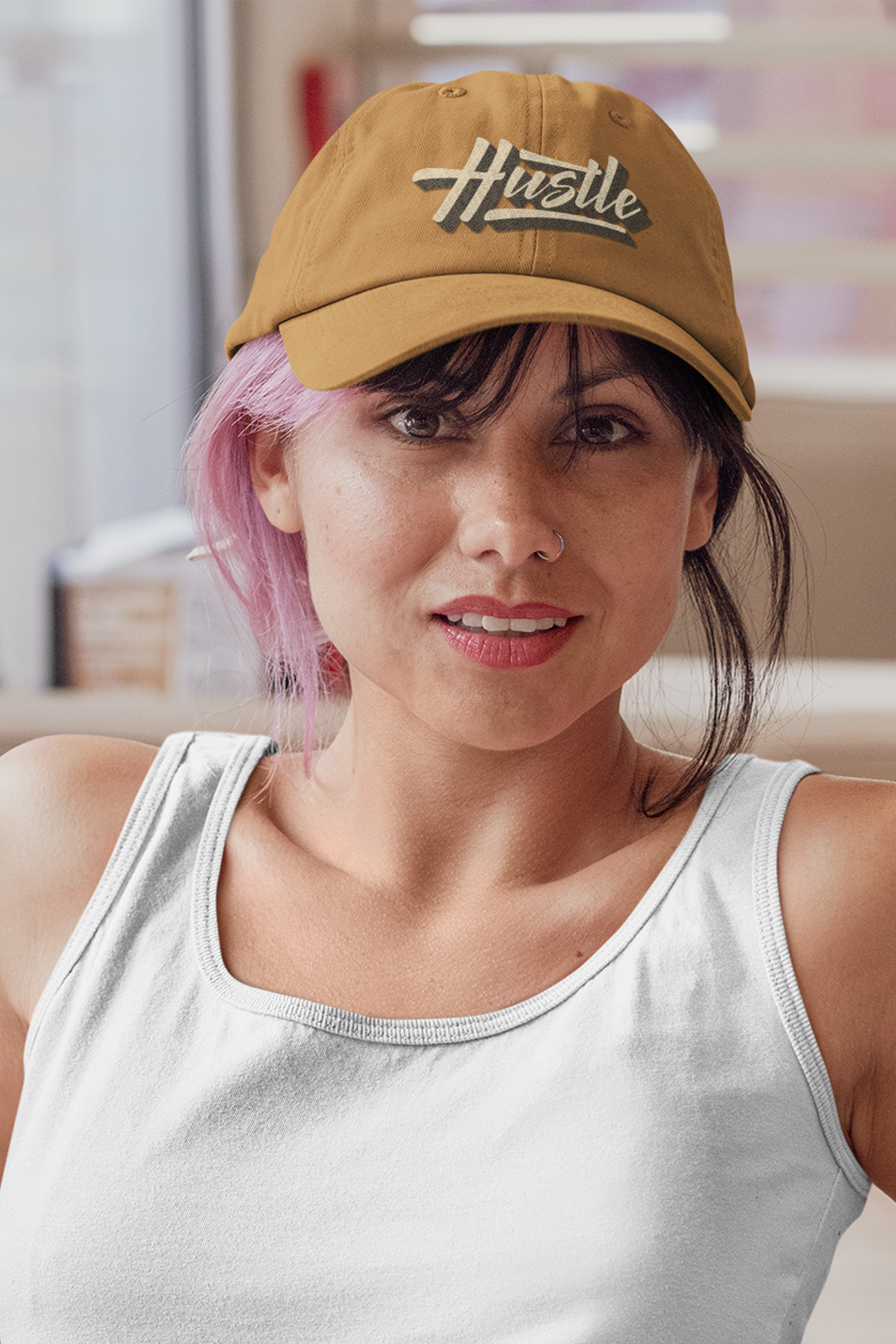 Stylish Hustle Hat - High-Quality Khaki Cap