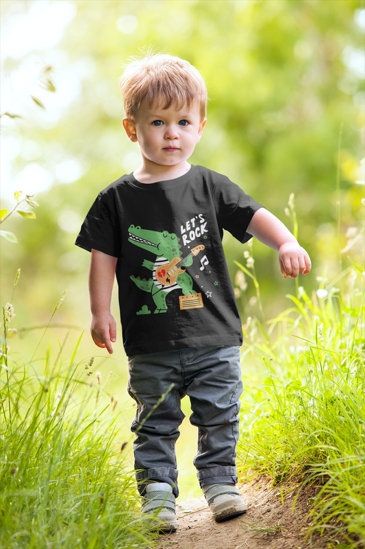 "Let's Rock" Alligator Toddler Tee – Funny 100% Cotton Kids Shirt