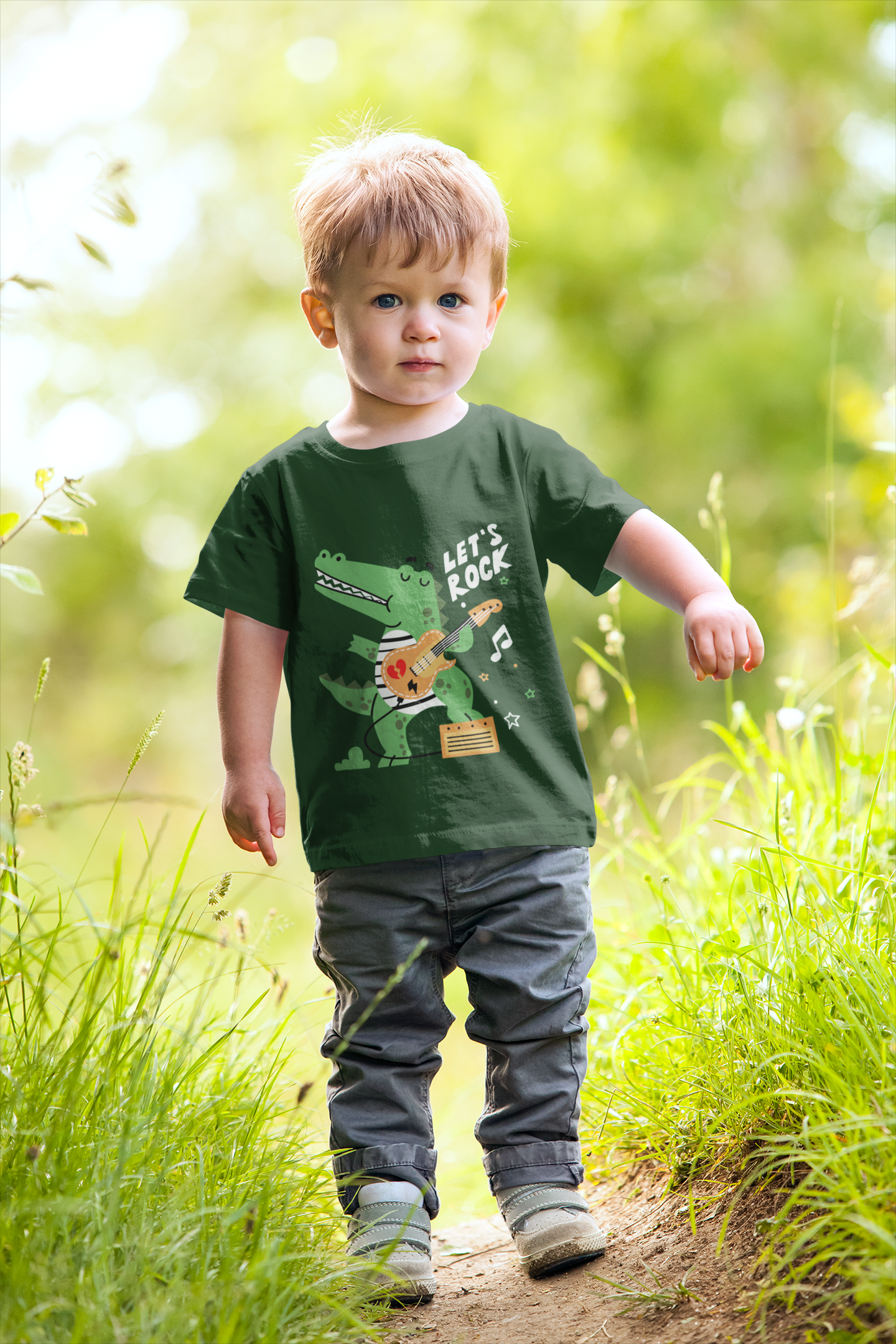 "Let's Rock" Alligator Toddler Tee – Funny 100% Cotton Kids Shirt