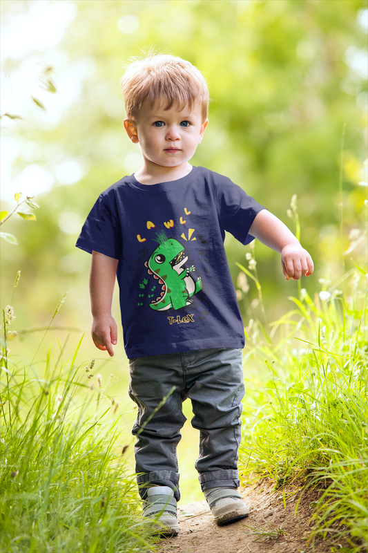 "RAWWWR" T-LEX Dinosaur Toddler Tee – Funny 100% Cotton Kids Shirt