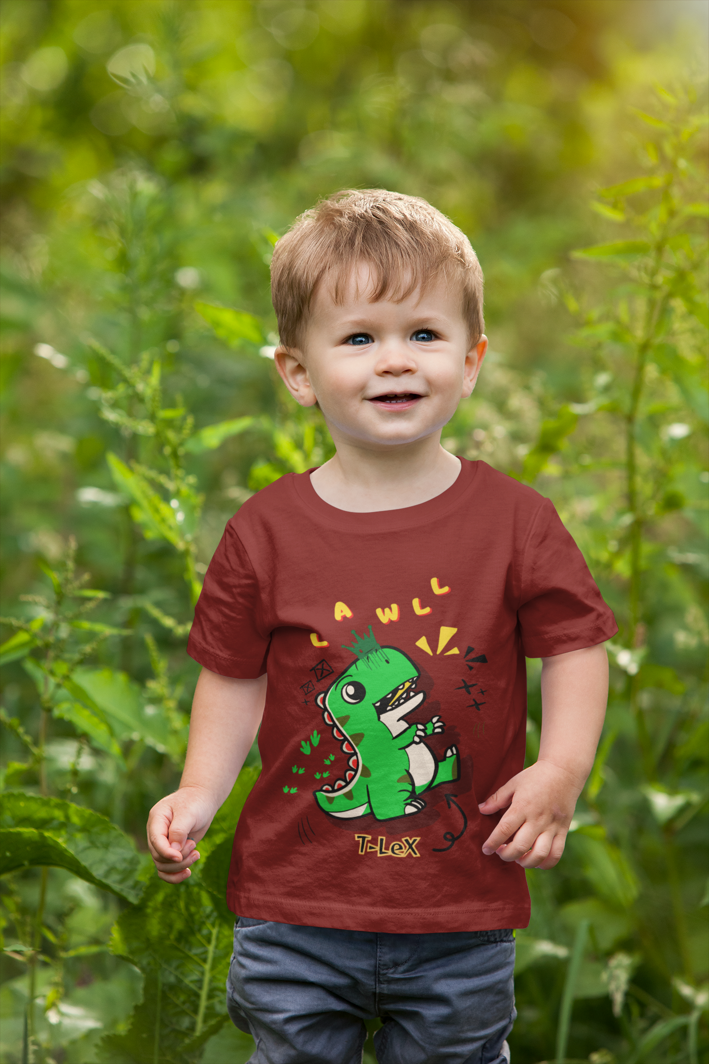 "RAWWWR" T-LEX Dinosaur Toddler Tee – Funny 100% Cotton Kids Shirt
