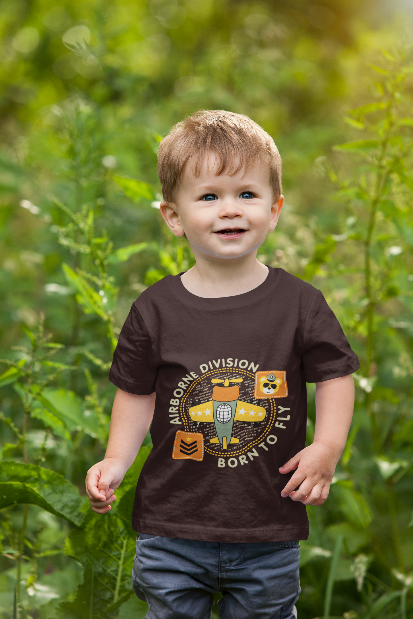Cute Pilot Bear "Airborne Division" T-Shirt for Toddlers | 100% Cotton
