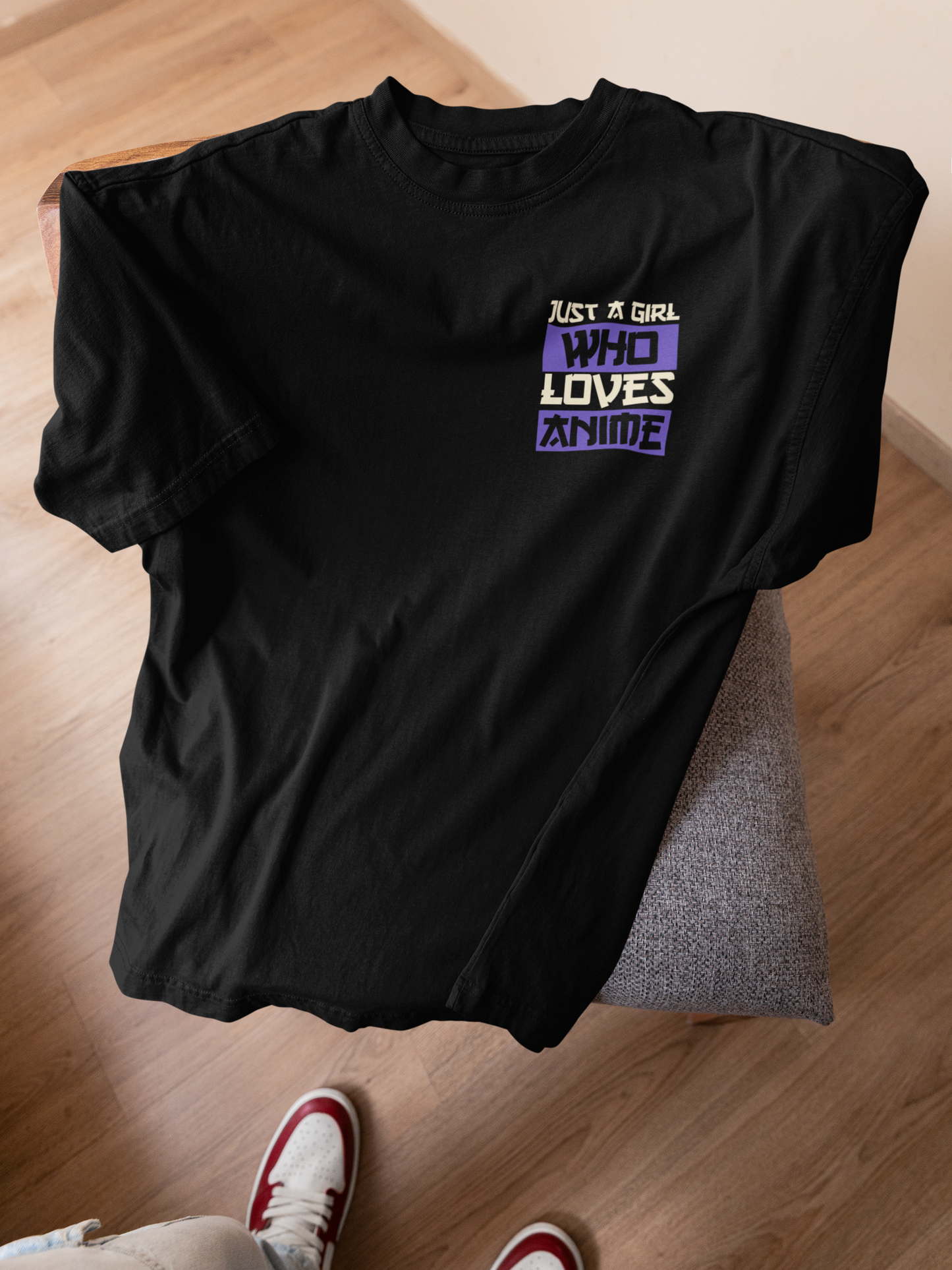 Black Oversized Unisex Anime T-Shirt: "I Like Anime More Than People" - Japanese Streetwear Style