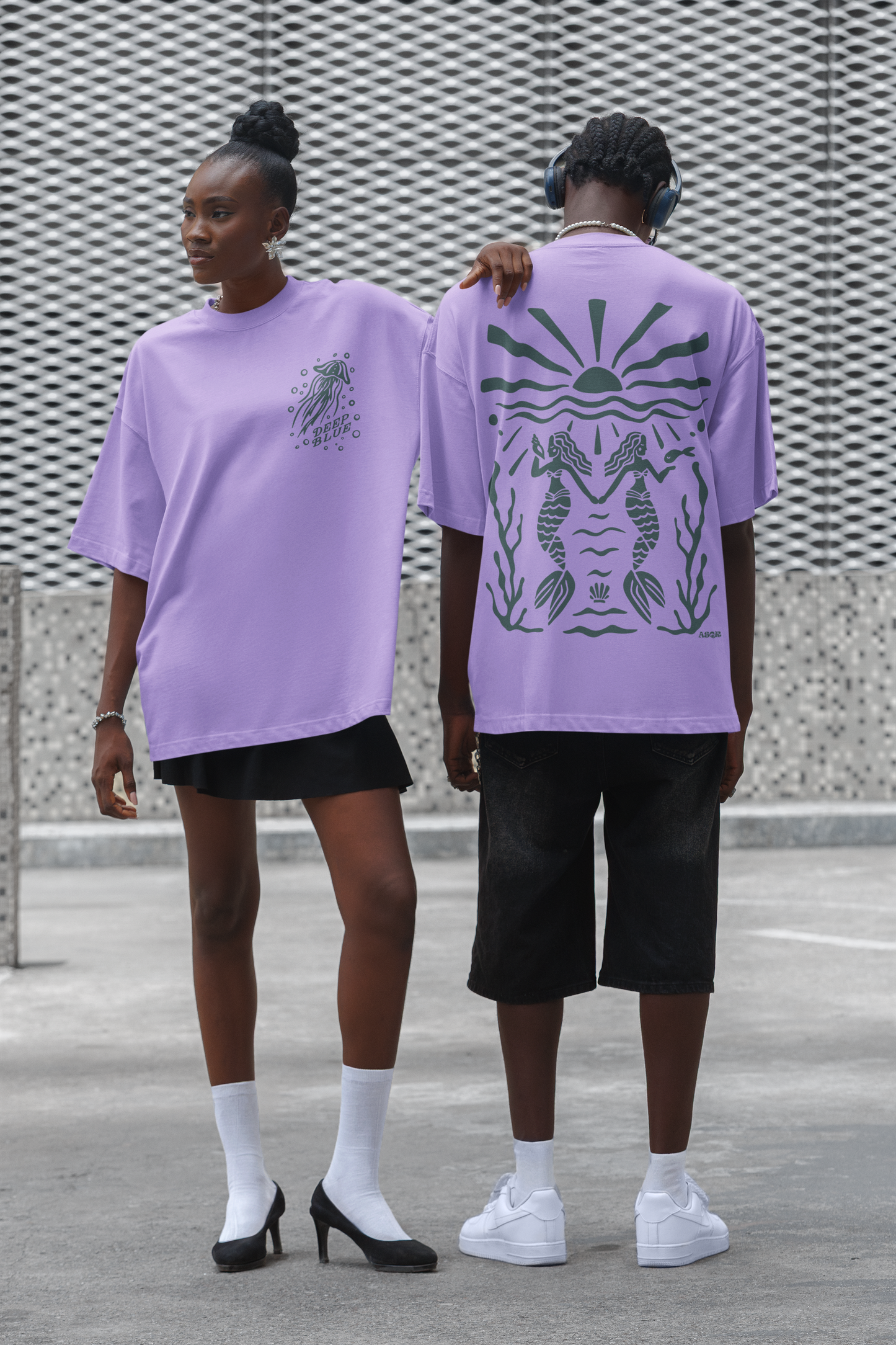 The "Deep Blue" Folklore Unisex Oversized T-Shirt