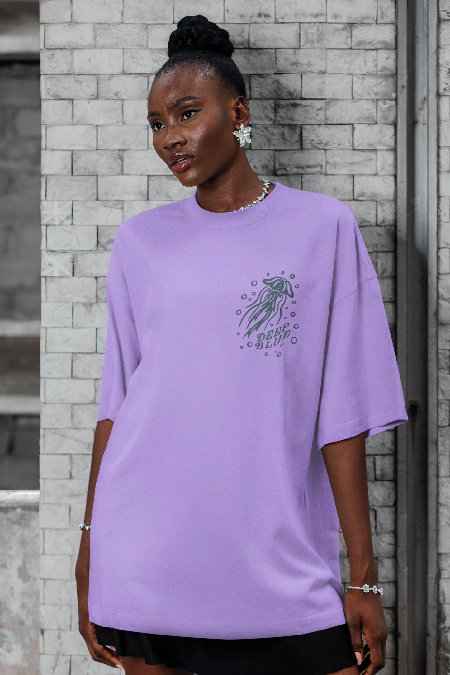 The "Deep Blue" Folklore Unisex Oversized T-Shirt