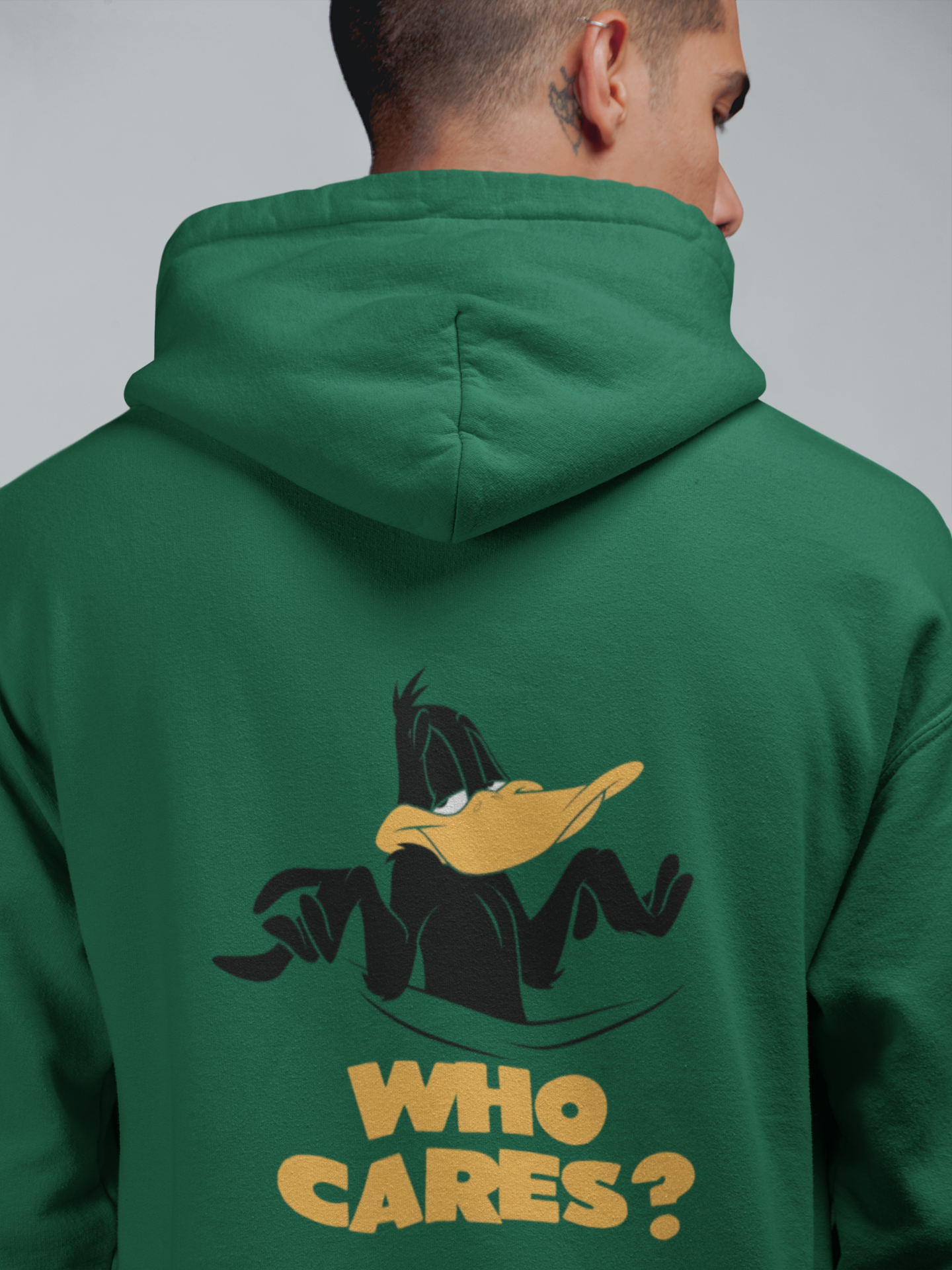 Who Cares? Daffy Duck Green Hoodie