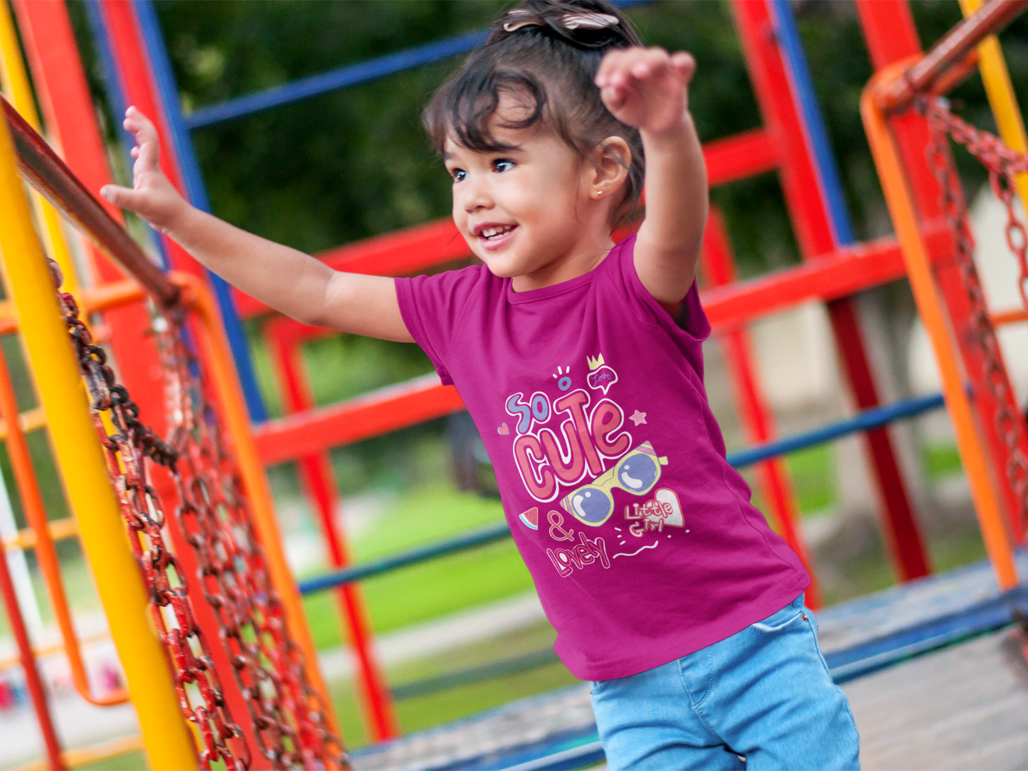 Adorable "So Cute & Lovely" Tee for Girls - 100% Cotton