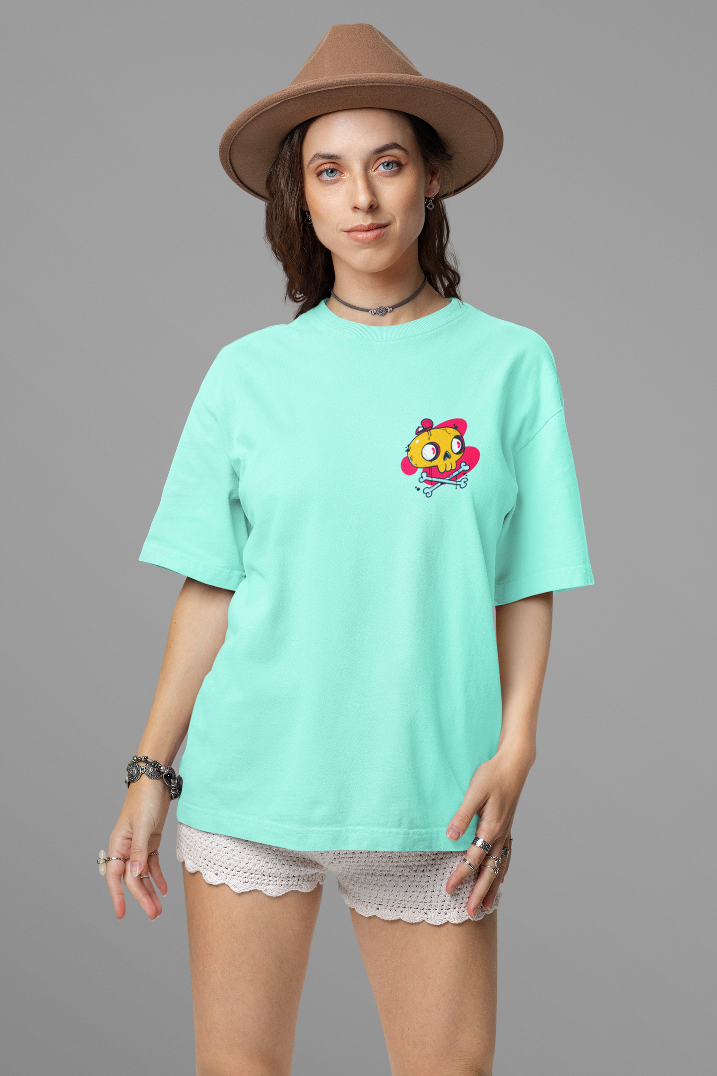 Drippy Print Oversized Tee – Psychedelic Streetwear in Mint