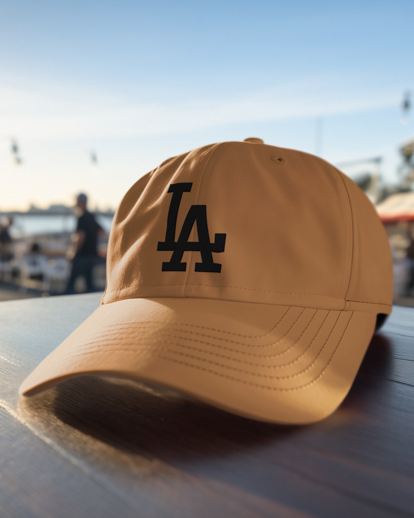 Embroidered LA Hat - Khaki Baseball Cap