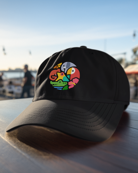 Embroidered Wildlife Hat - Trendy Black Baseball Cap