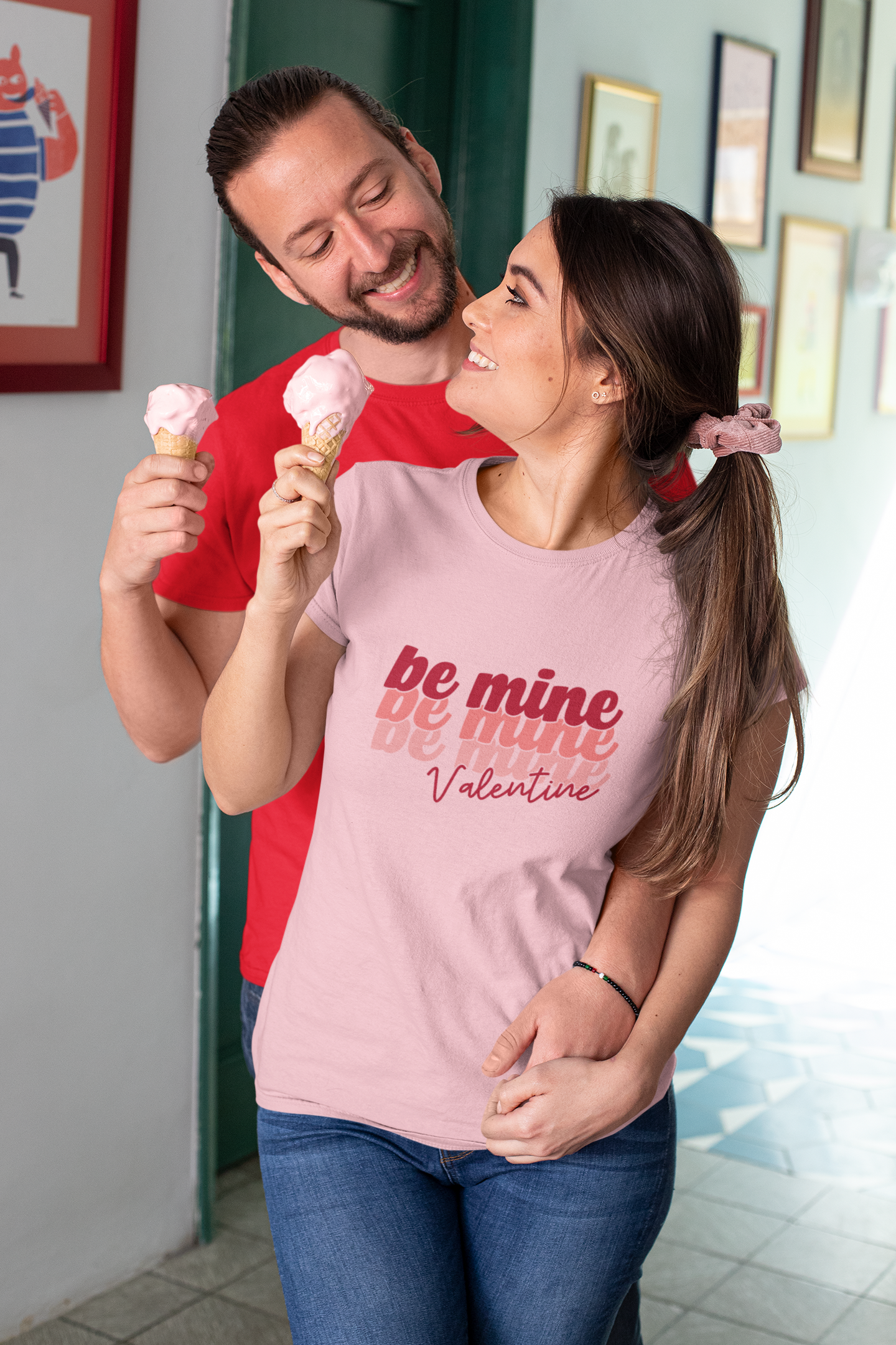 Be Mine: The Perfect Pink Tee for Lovebirds