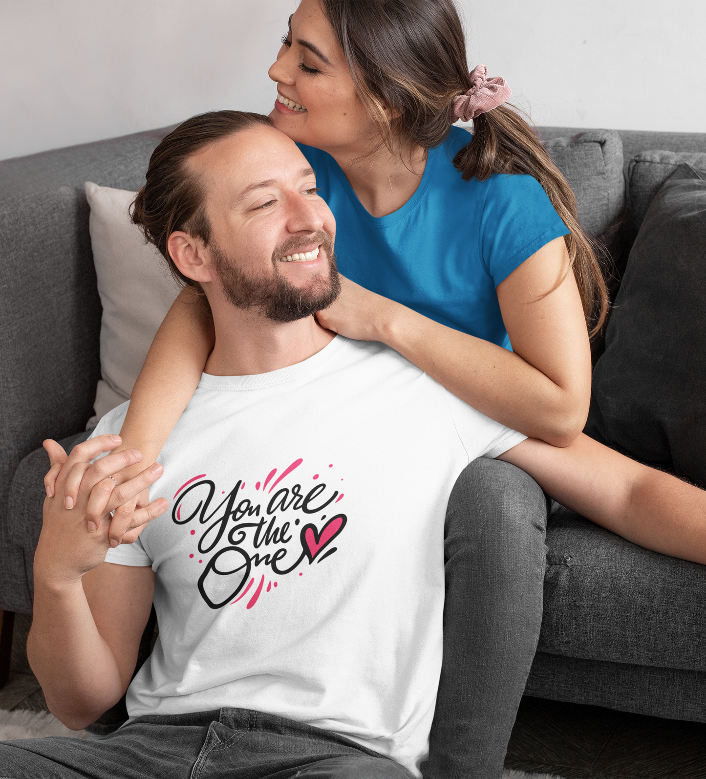 Declare Your Love: Crisp White Tee with ‘You Are The One’ Design