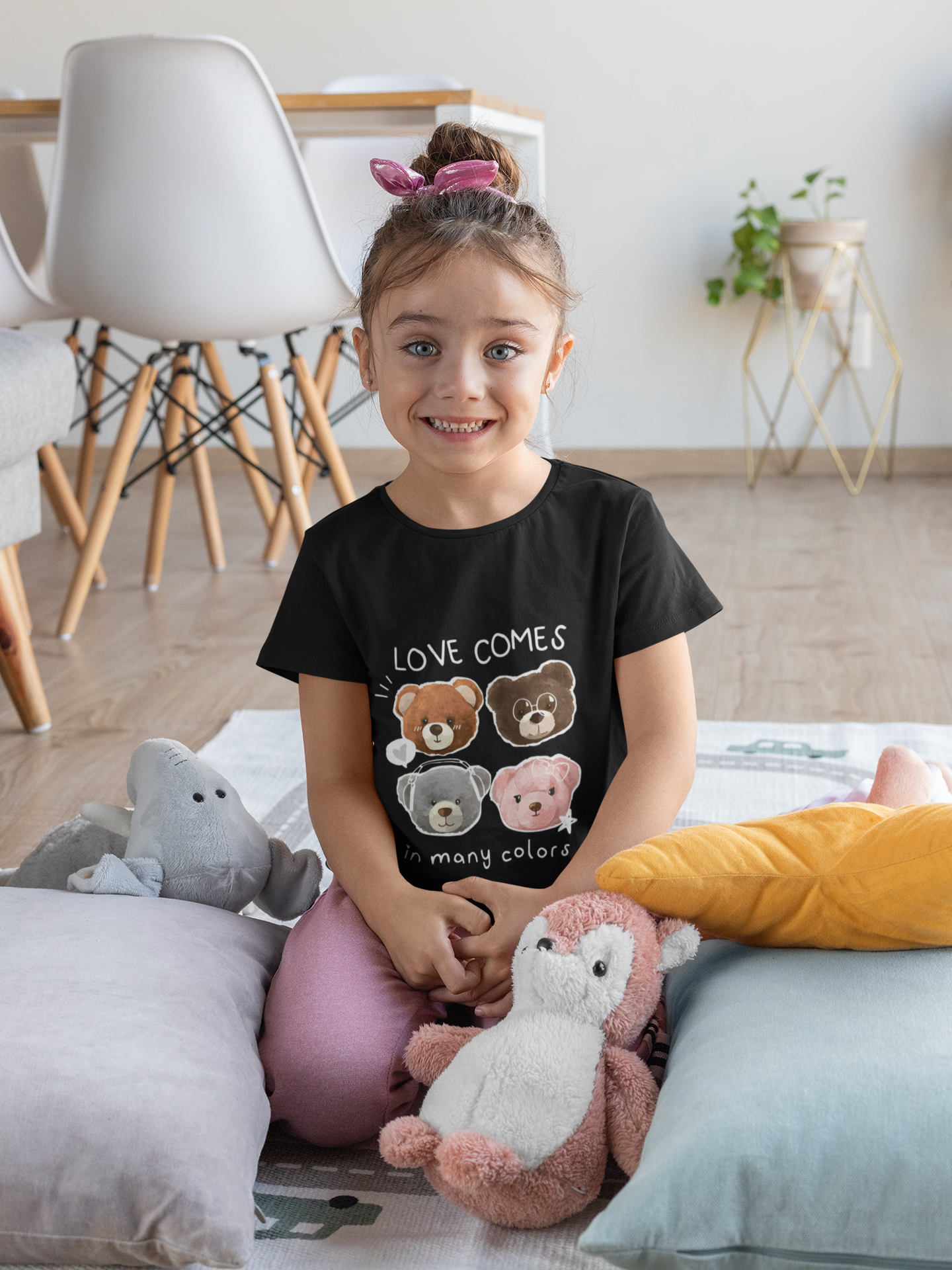 Cute Teddy Bear Graphic Tee for Kids -100% Cotton