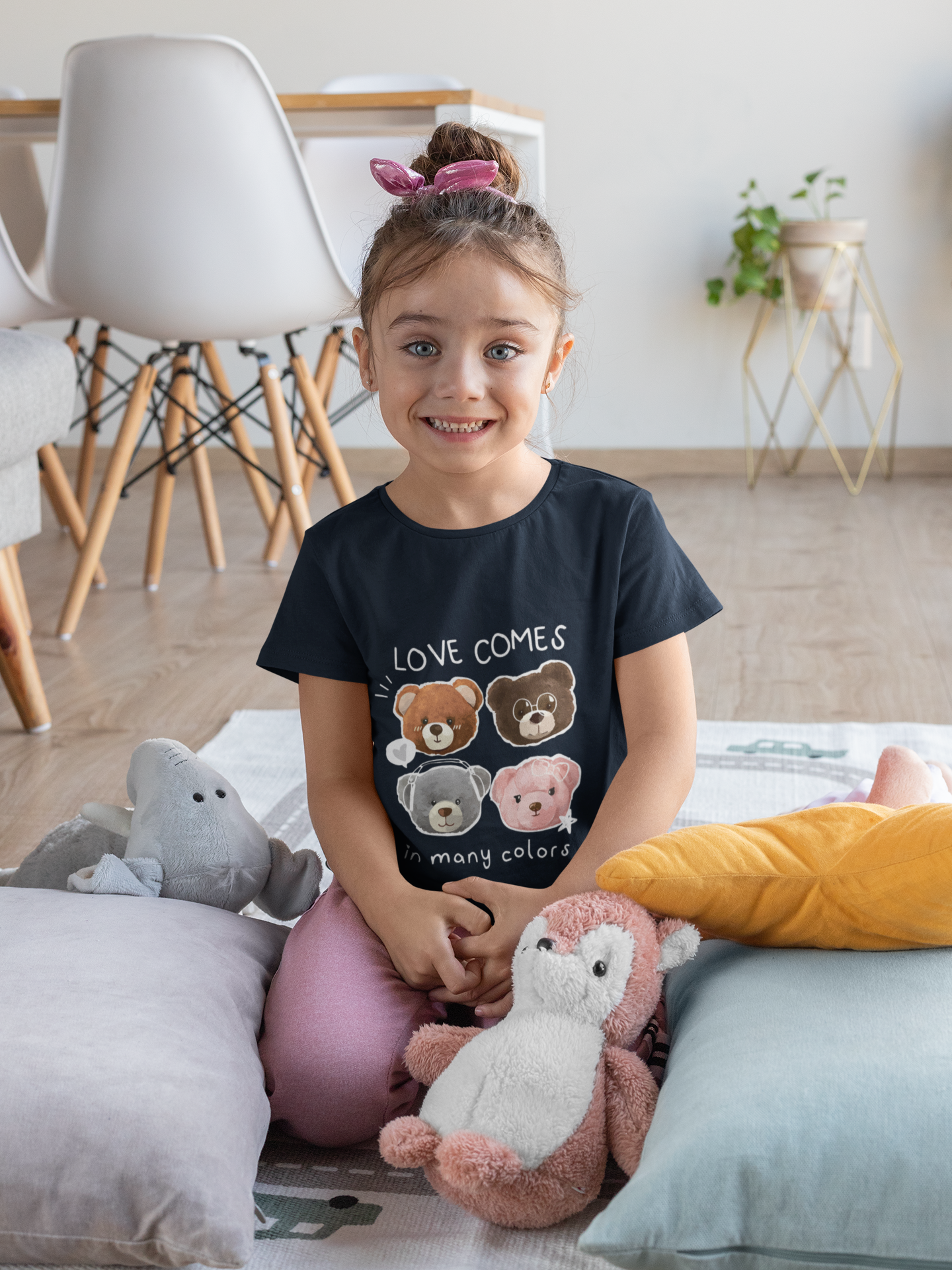Cute Teddy Bear Graphic Tee for Kids -100% Cotton