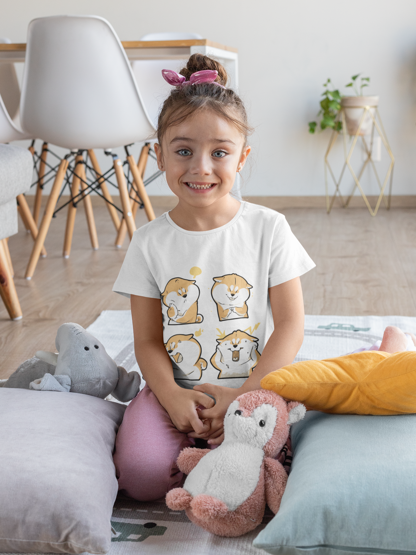Playful Shiba Inu T-Shirt - Girls' Apparel