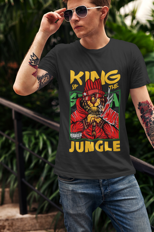 Men's Urban Lion King T-Shirt | Streetwear Graphic Tee - Black