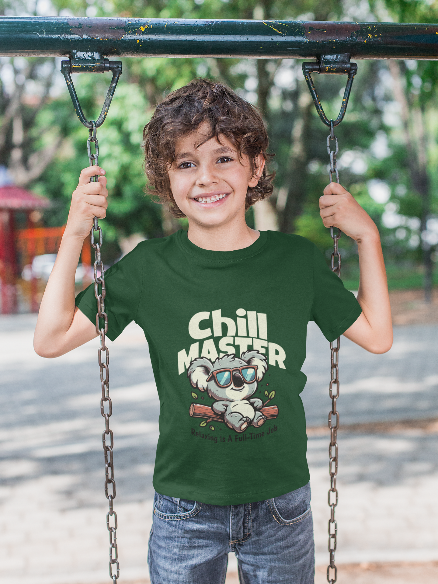 Chill Master Koala Kids Dark Green T-Shirt