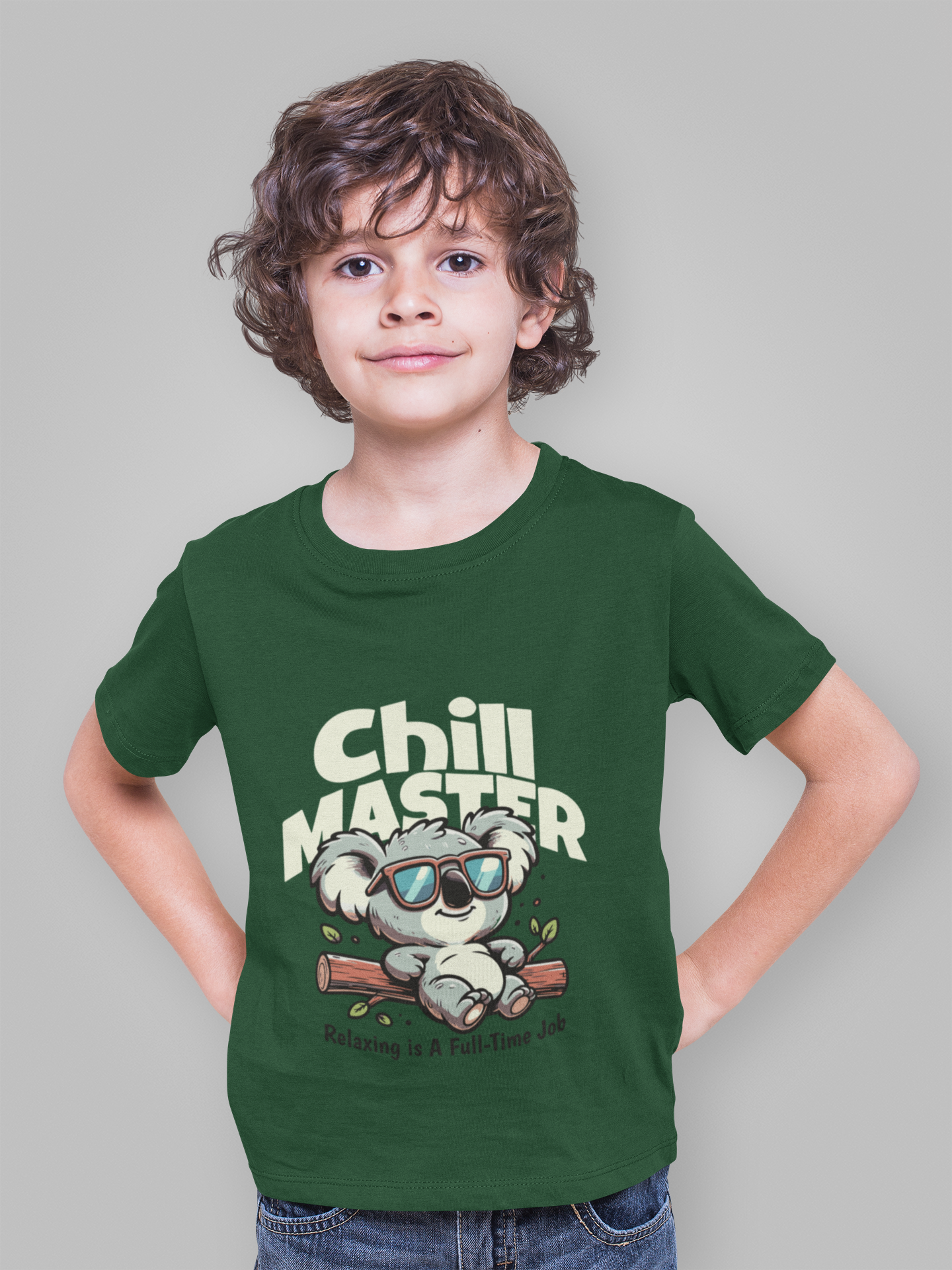 Chill Master Koala Kids Dark Green T-Shirt