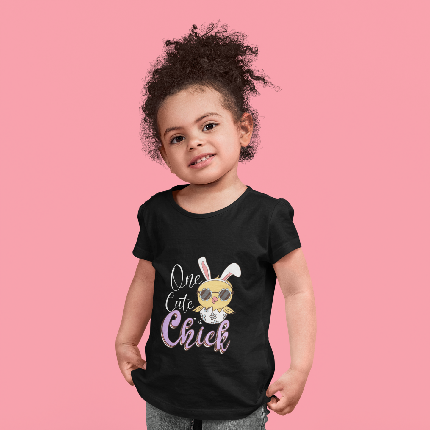 "One Cute Chick" Girls' Easter T-Shirt - 100% Cotton