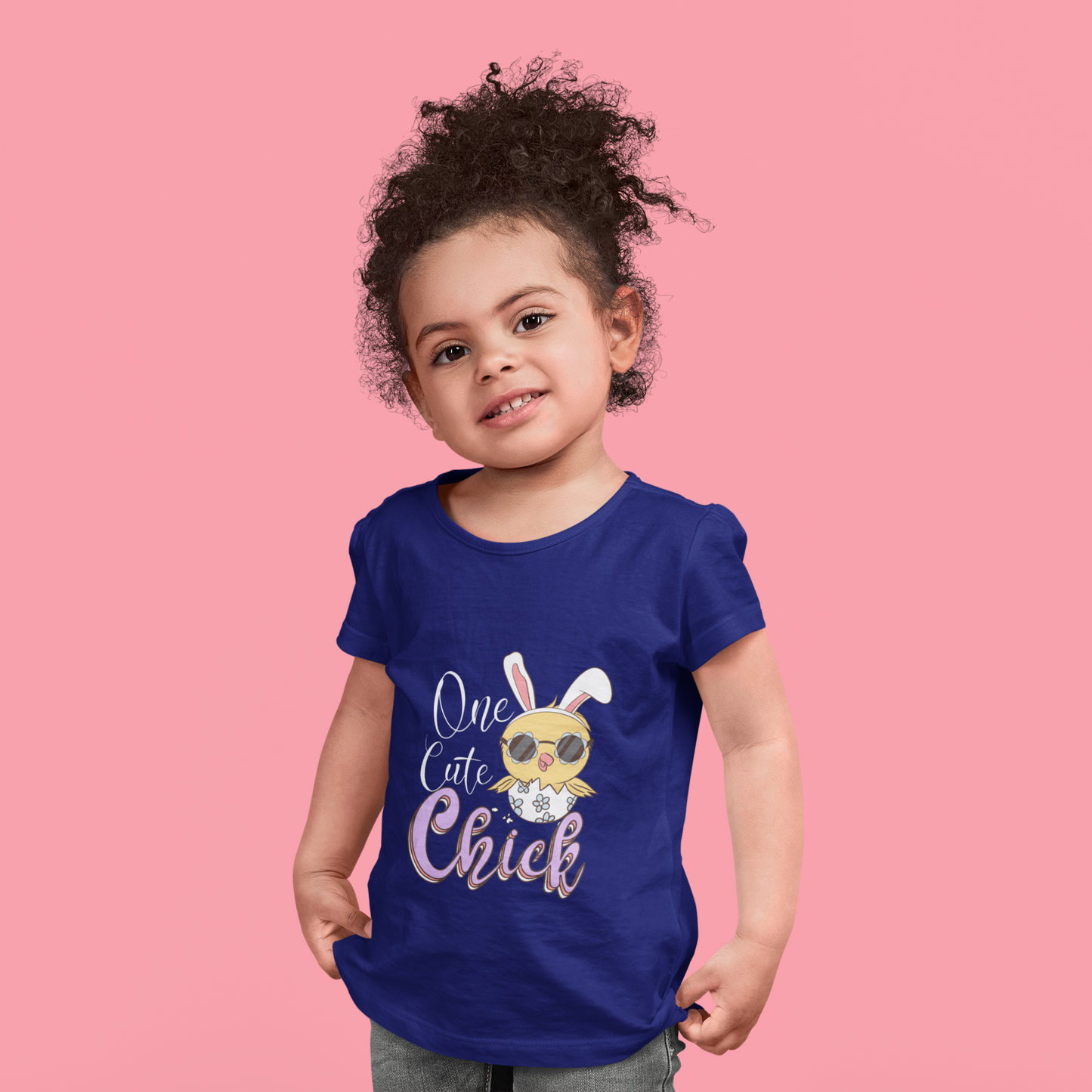 "One Cute Chick" Girls' Easter T-Shirt - 100% Cotton