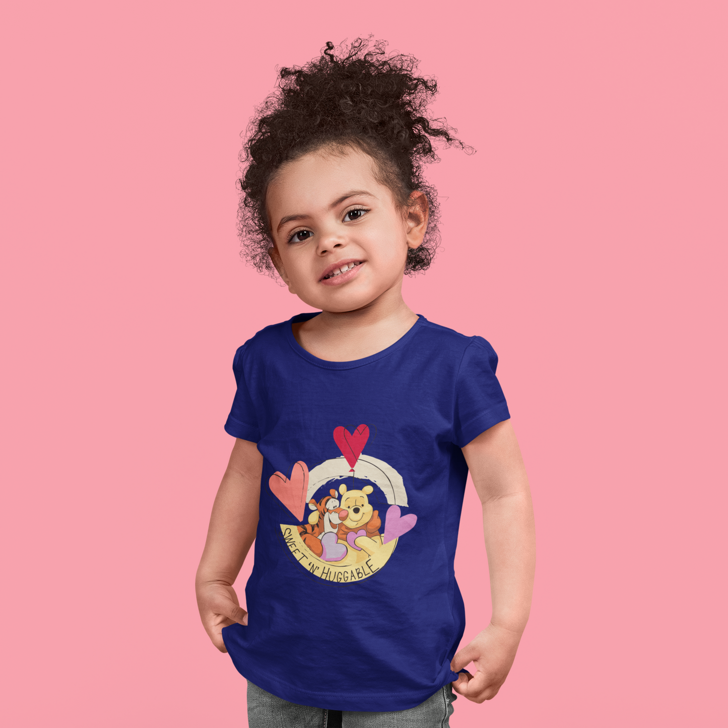Girls' "Sweet 'N' Huggable" Winnie the Pooh T-Shirt - 100% Cotton