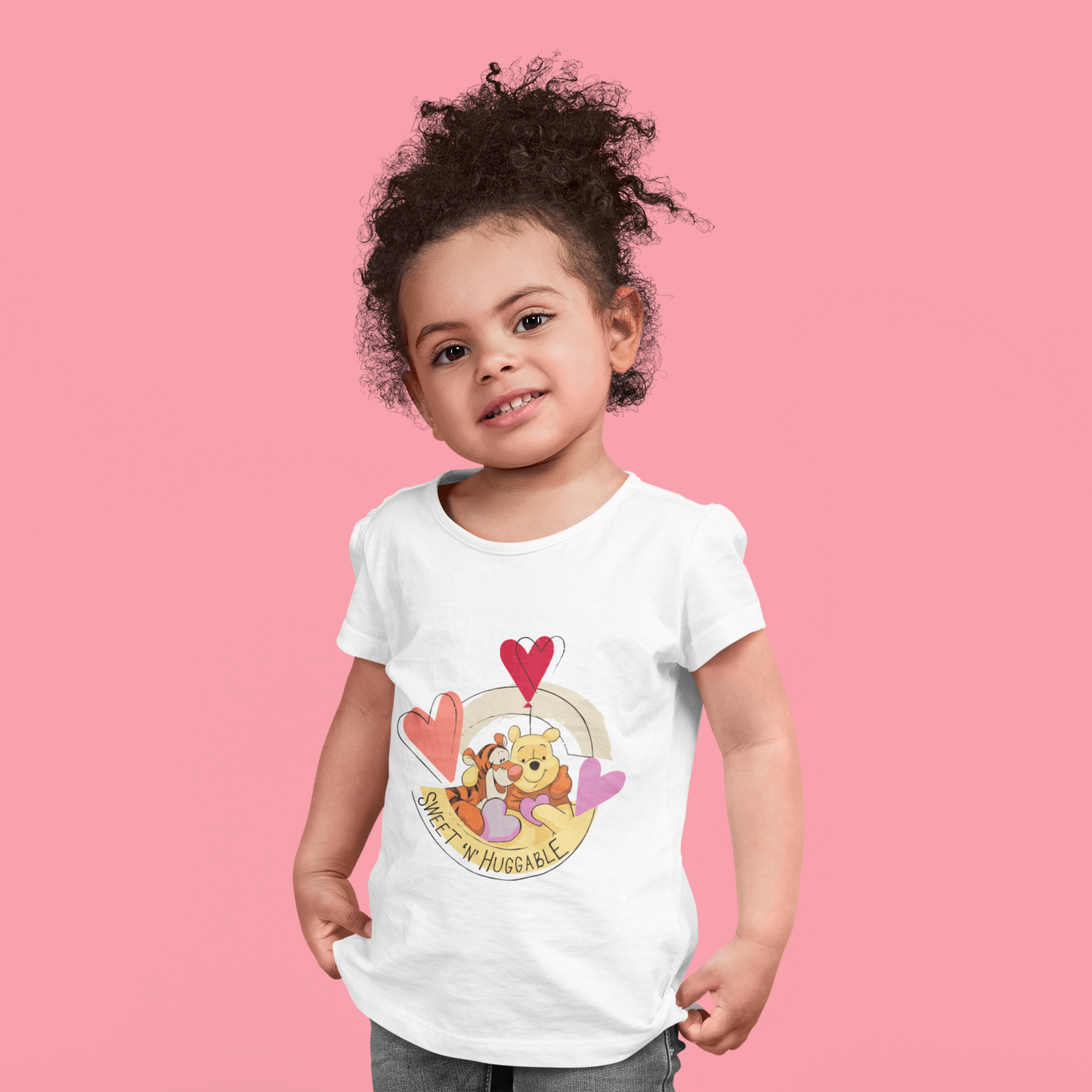 Girls' "Sweet 'N' Huggable" Winnie the Pooh T-Shirt - 100% Cotton