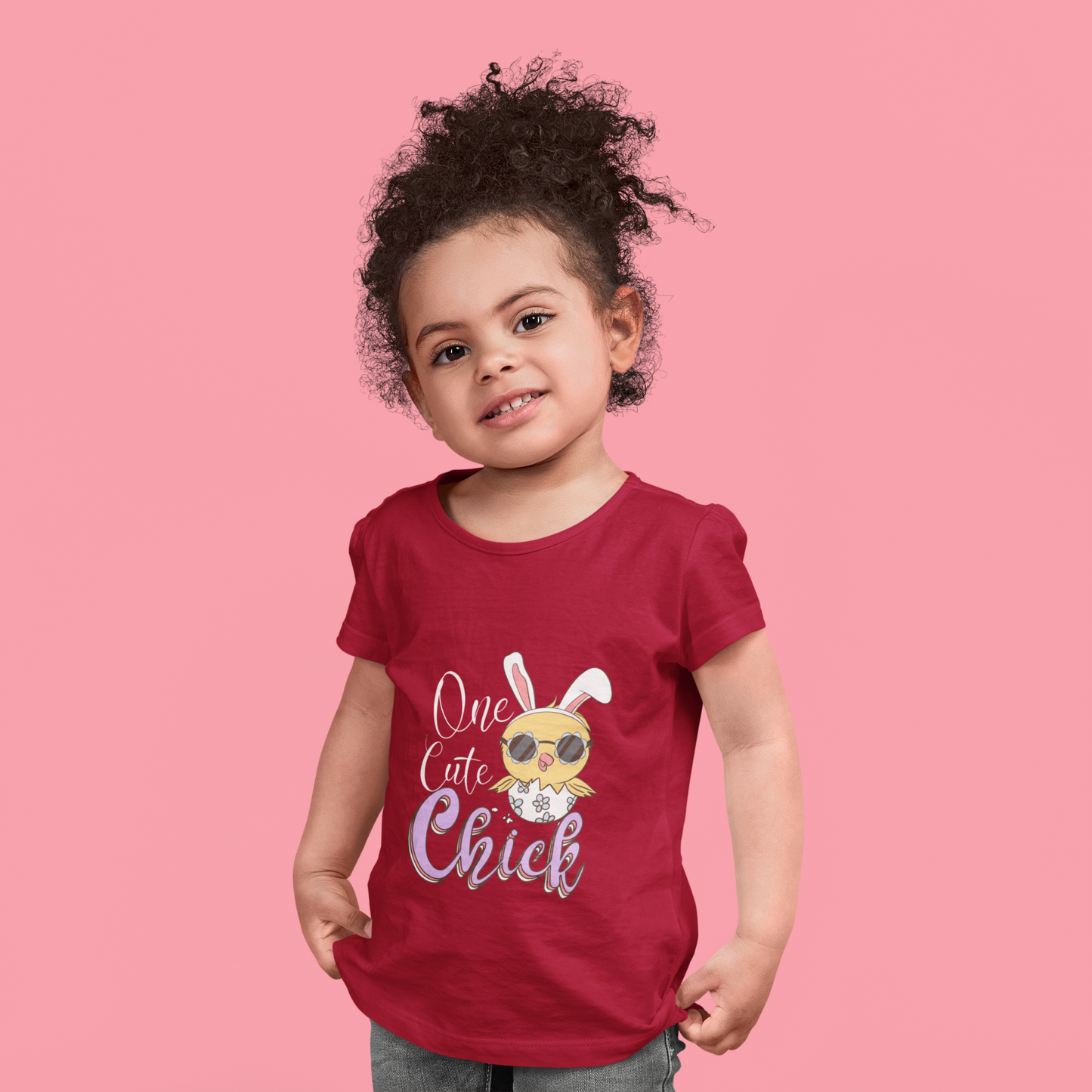 "One Cute Chick" Girls' Easter T-Shirt - 100% Cotton