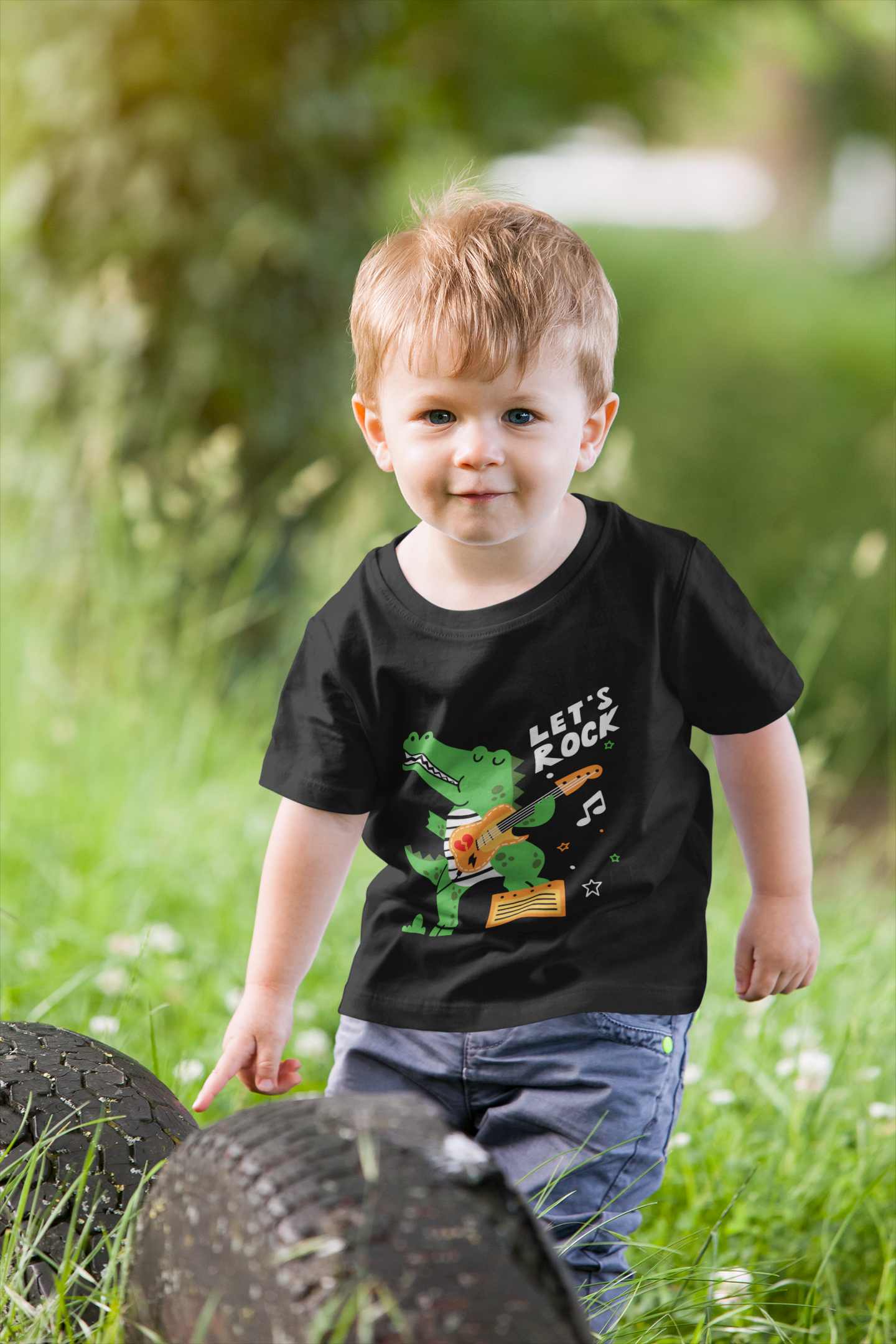 "Let's Rock" Alligator Toddler Tee – Funny 100% Cotton Kids Shirt