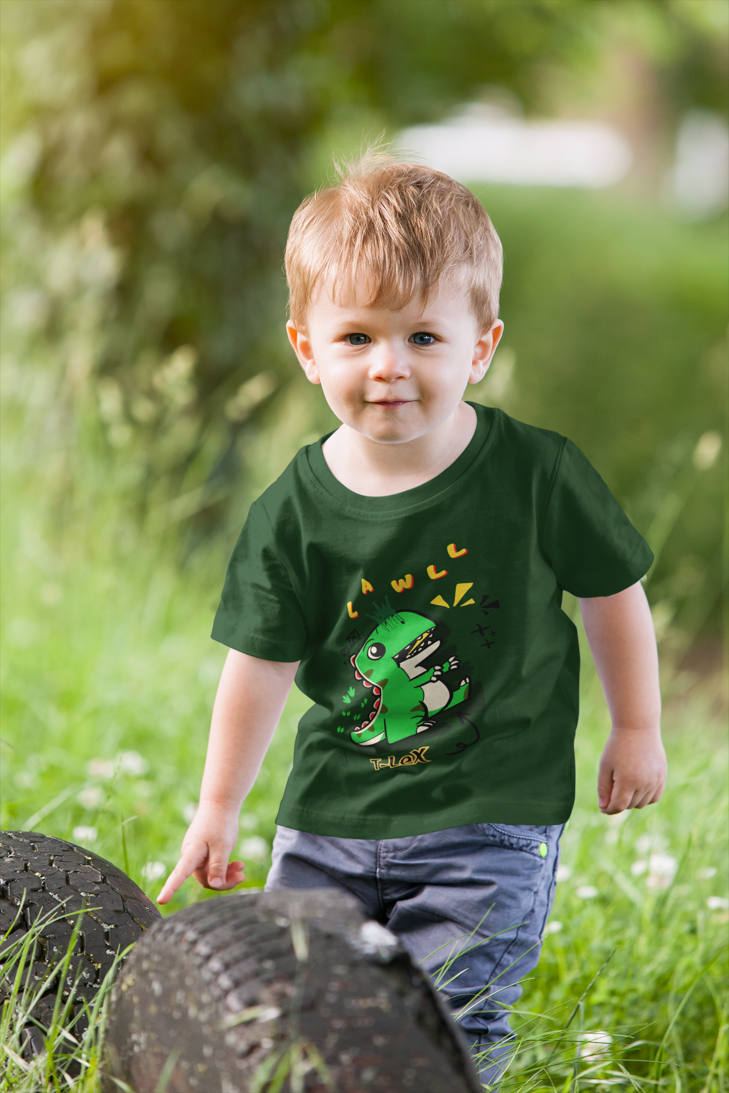 "RAWWWR" T-LEX Dinosaur Toddler Tee – Funny 100% Cotton Kids Shirt