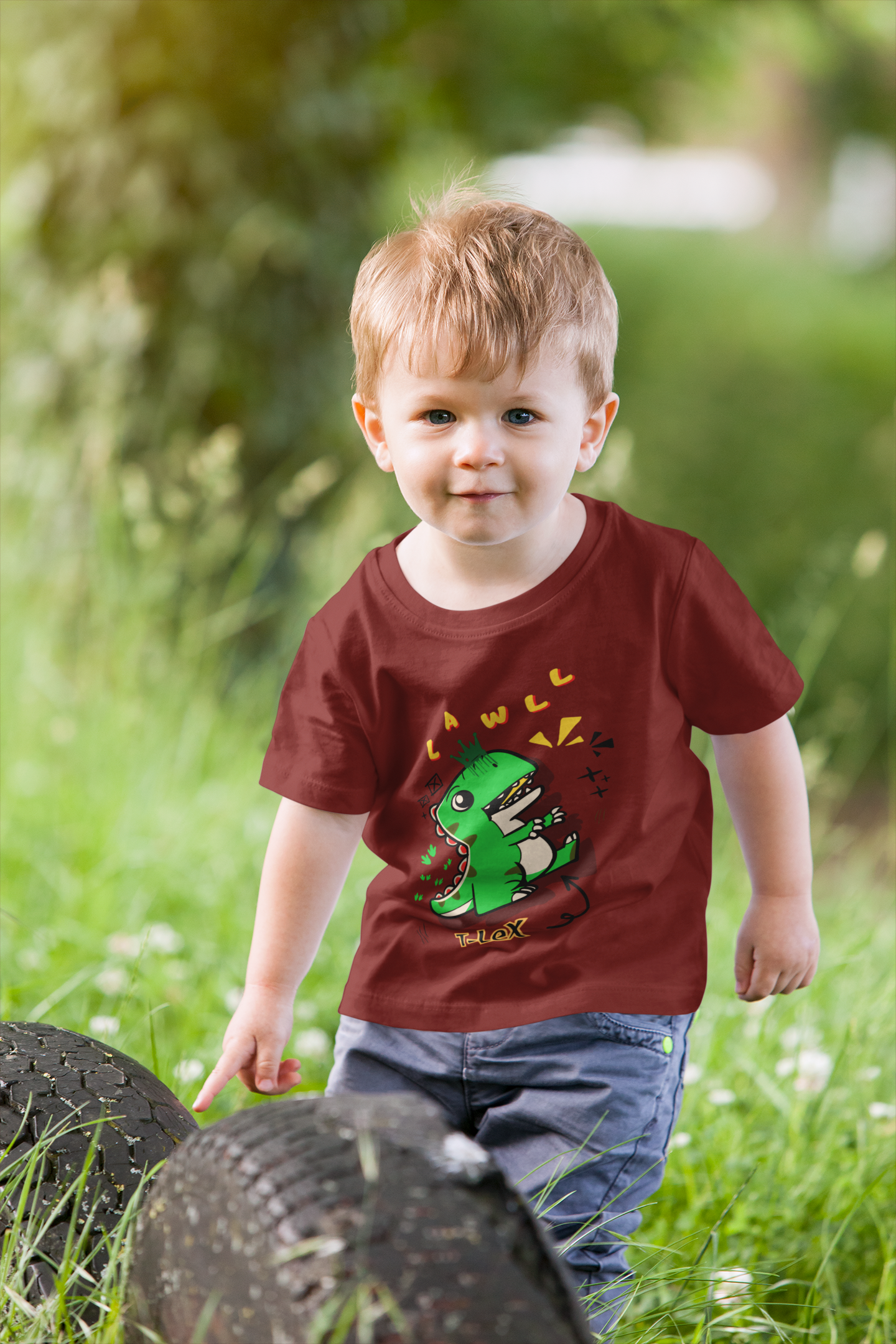 "RAWWWR" T-LEX Dinosaur Toddler Tee – Funny 100% Cotton Kids Shirt