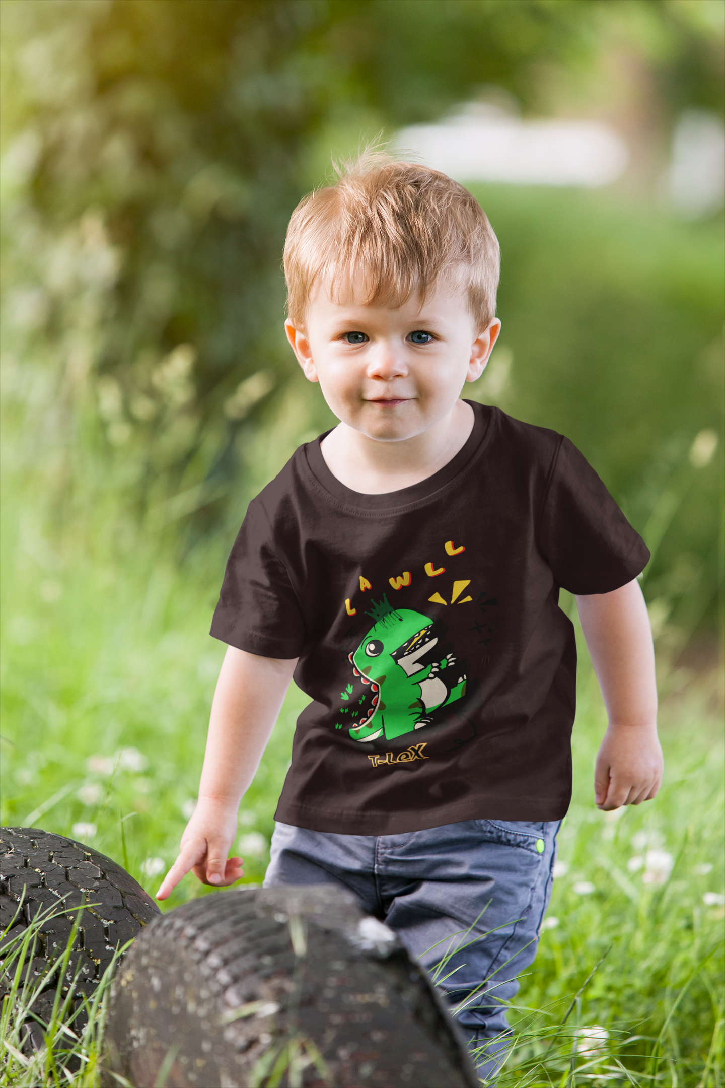"RAWWWR" T-LEX Dinosaur Toddler Tee – Funny 100% Cotton Kids Shirt