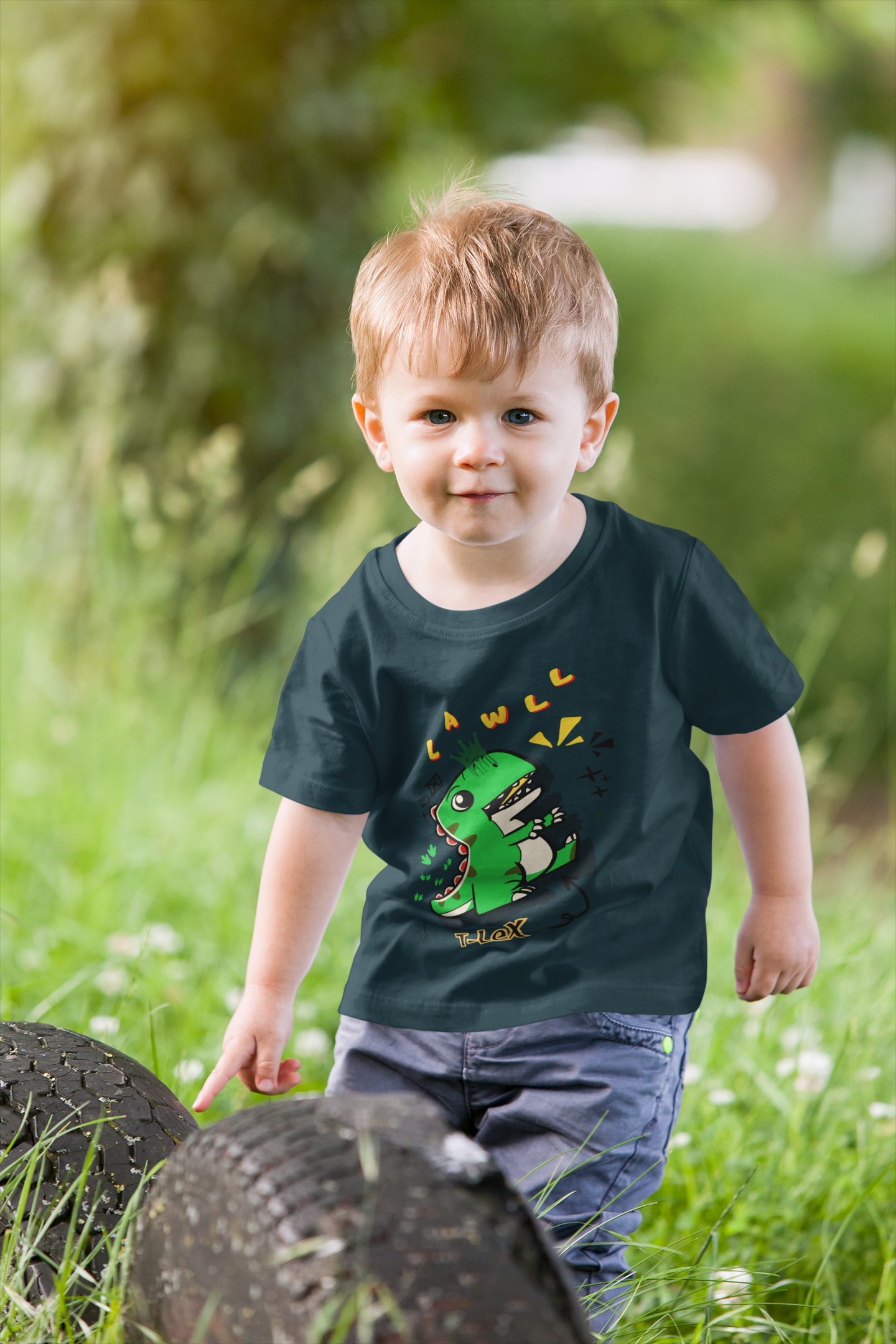 "RAWWWR" T-LEX Dinosaur Toddler Tee – Funny 100% Cotton Kids Shirt