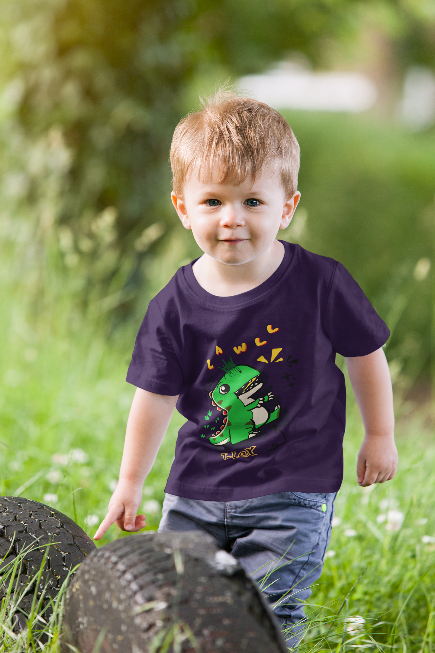 "RAWWWR" T-LEX Dinosaur Toddler Tee – Funny 100% Cotton Kids Shirt