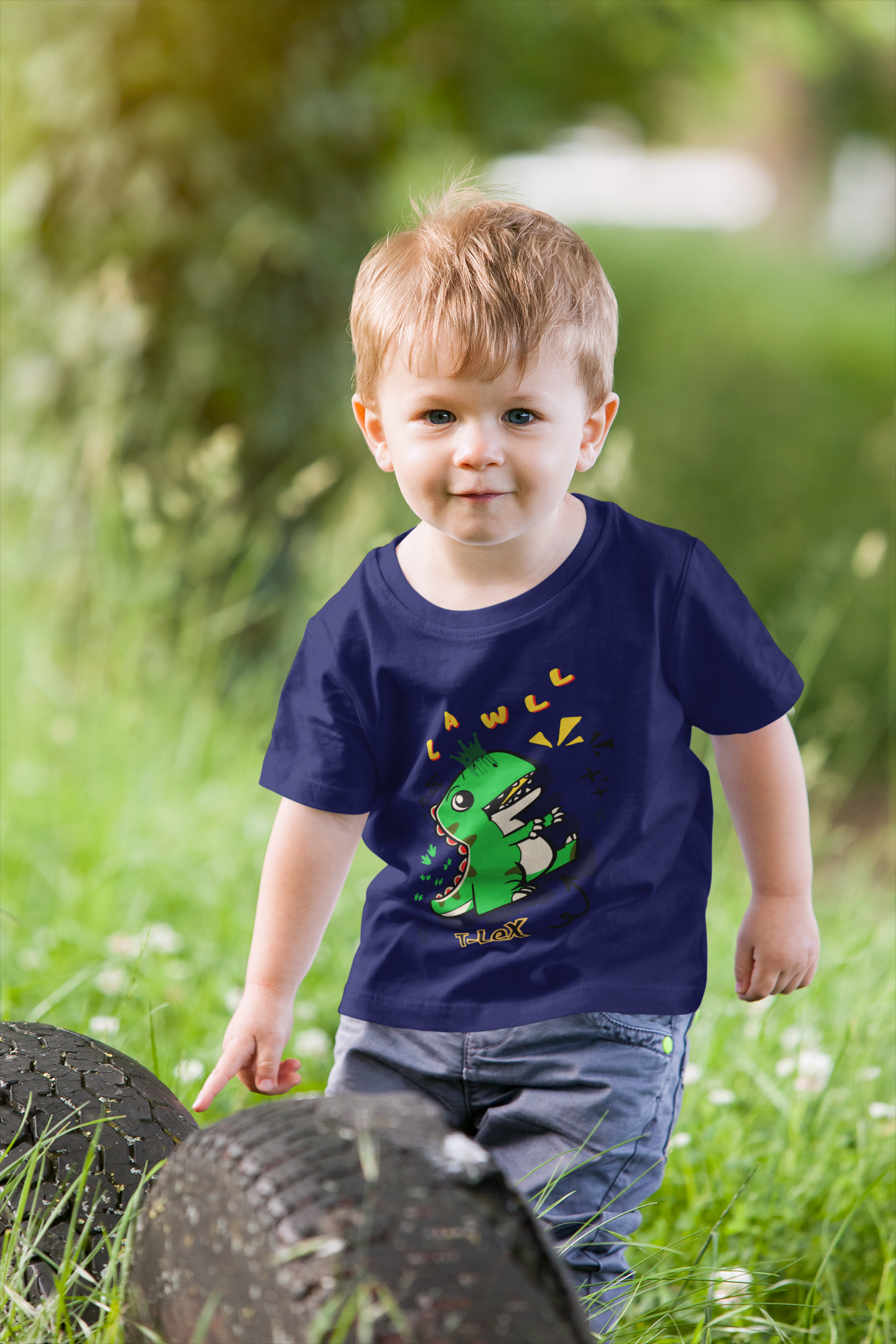 "RAWWWR" T-LEX Dinosaur Toddler Tee – Funny 100% Cotton Kids Shirt