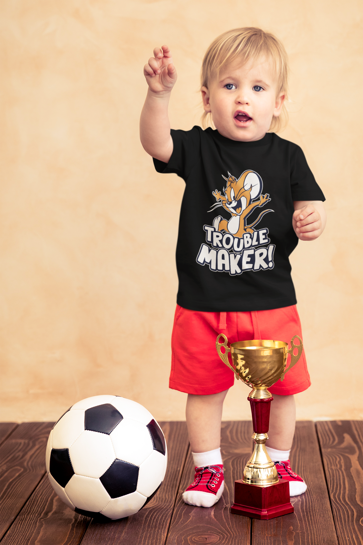 Funny "Trouble Maker" Jerry Graphic Tee for Kids – Soft 100% Cotton