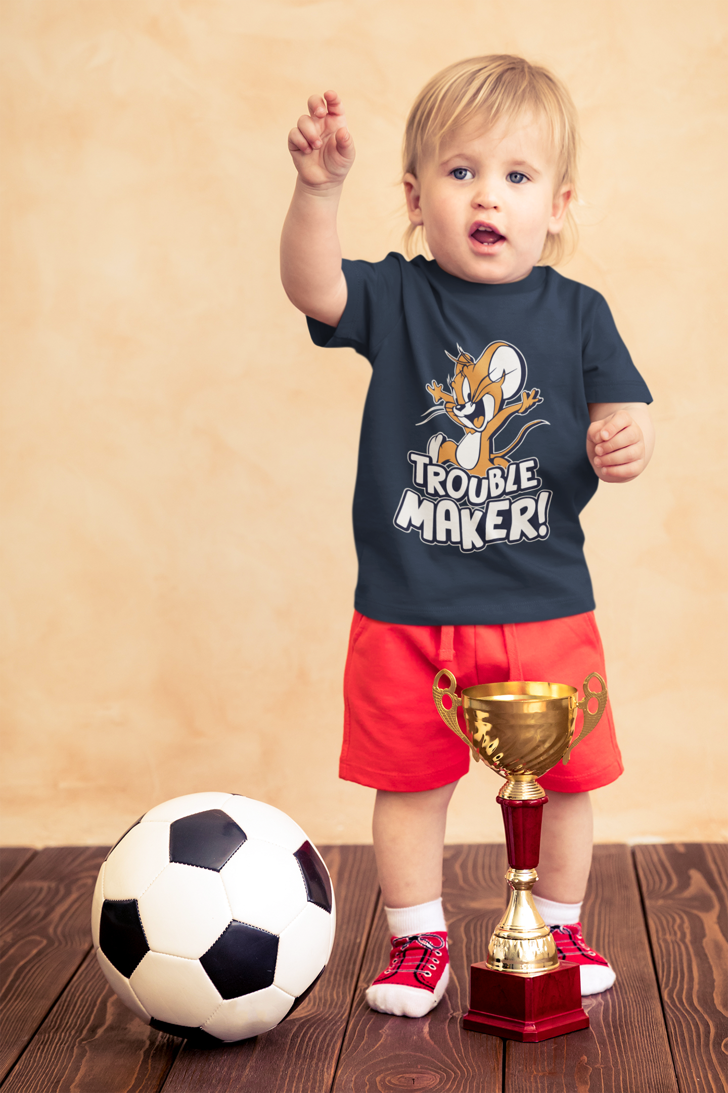 Funny "Trouble Maker" Jerry Graphic Tee for Kids – Soft 100% Cotton
