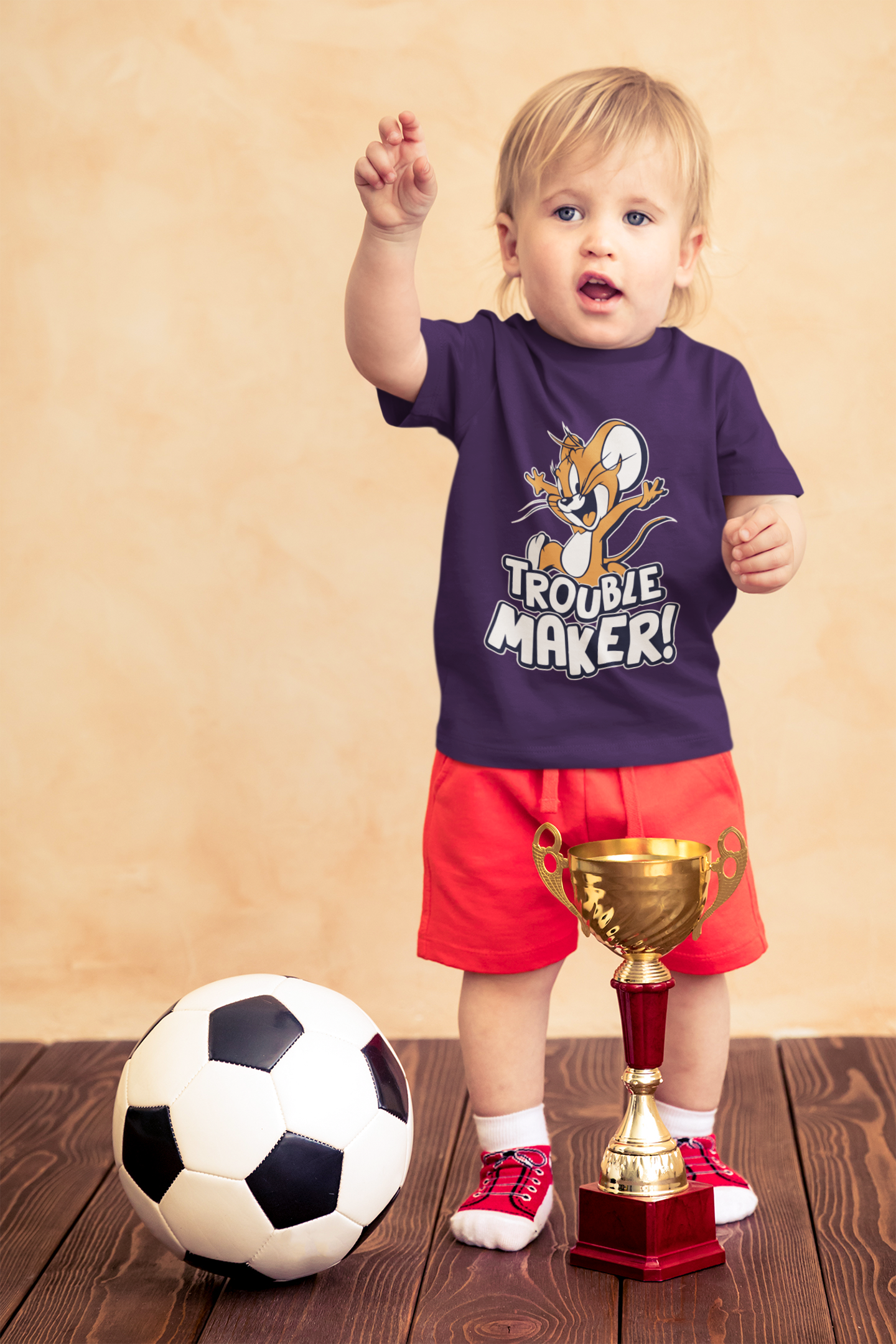 Funny "Trouble Maker" Jerry Graphic Tee for Kids – Soft 100% Cotton