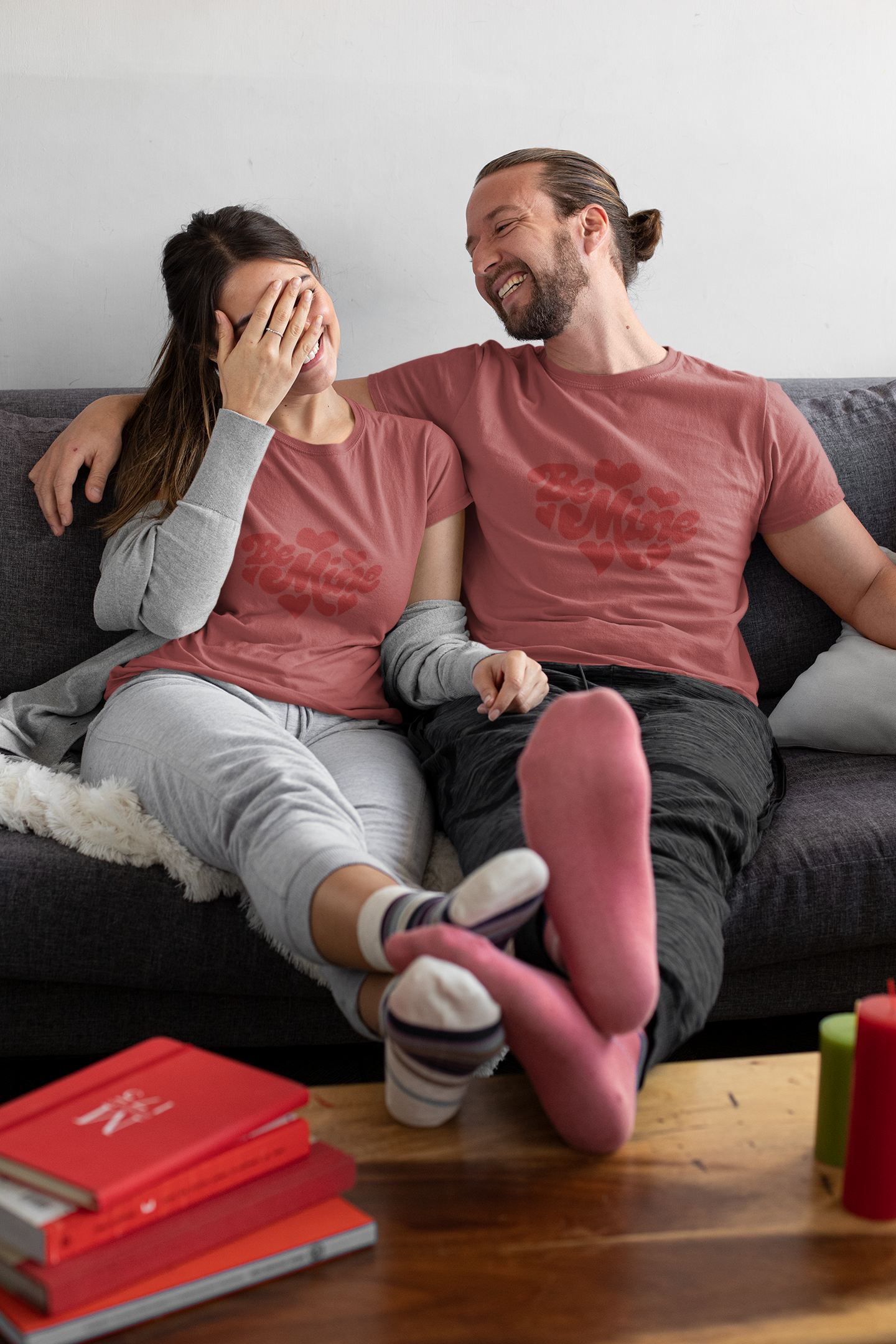 Say It with Love: ‘Be Mine’ Coral T-Shirt for Special Moments