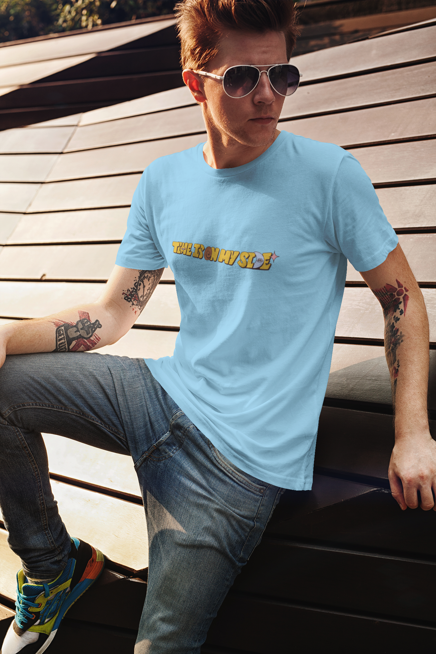 Time On My Side Graphic Tee | Powder Blue