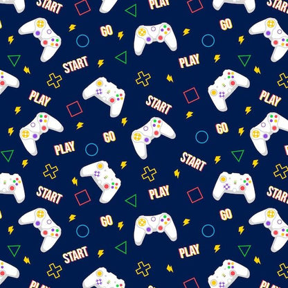 Level Up: Gamer's Blue Game Controller Print Bomber Jacket
