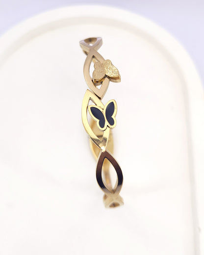 The Butterfly Duet Bangle | 18k Gold Plated Yin & Yang Design